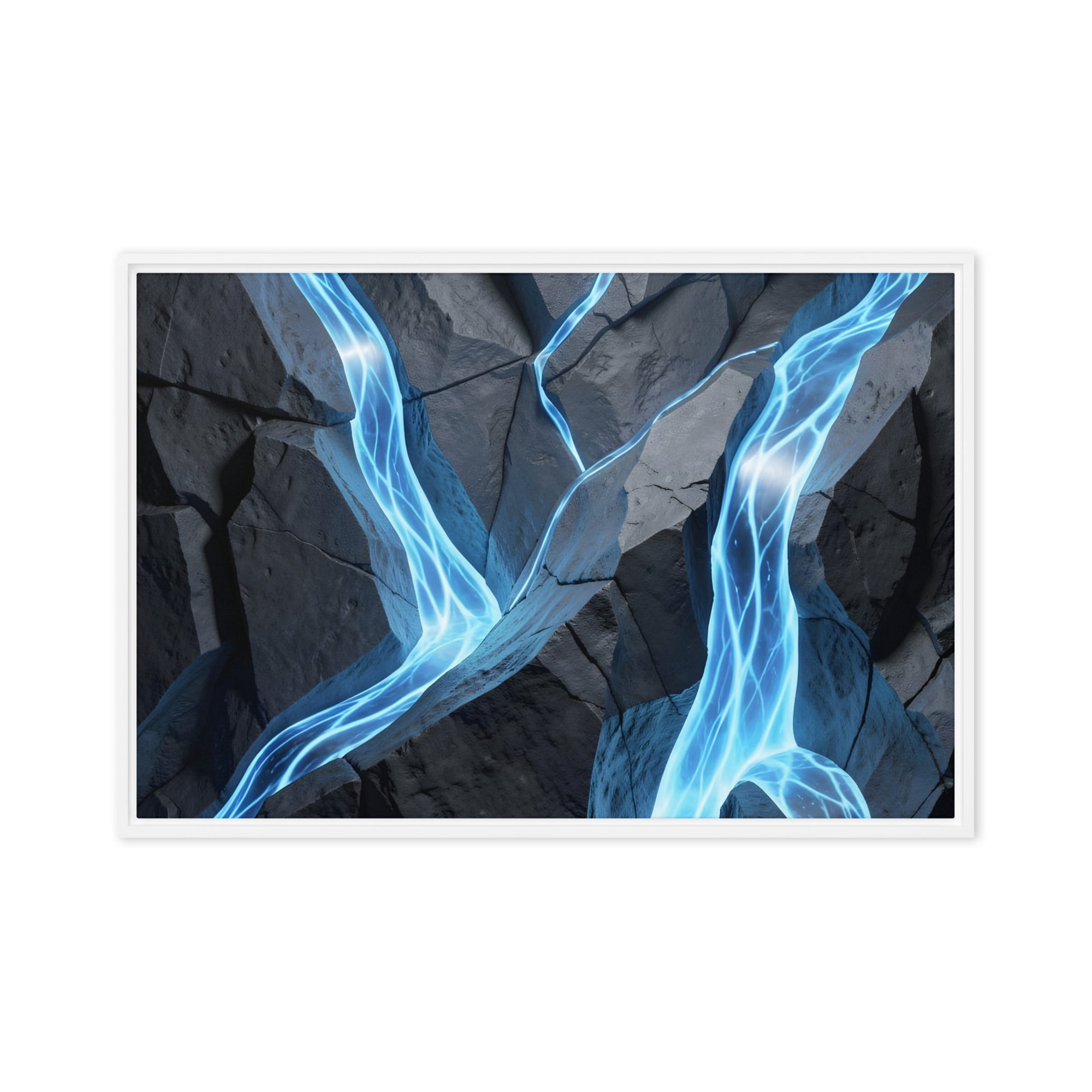 Tephra framed canvas print wall display image in white frame, 16 x 20 inch universal size