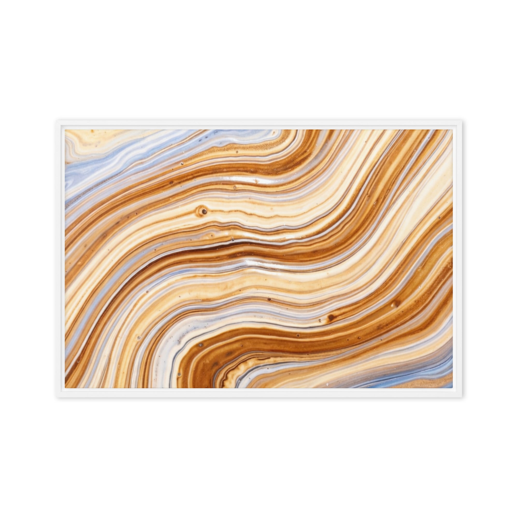 Dune framed canvas print wall display image in white frame, 16 x 20 inch universal size