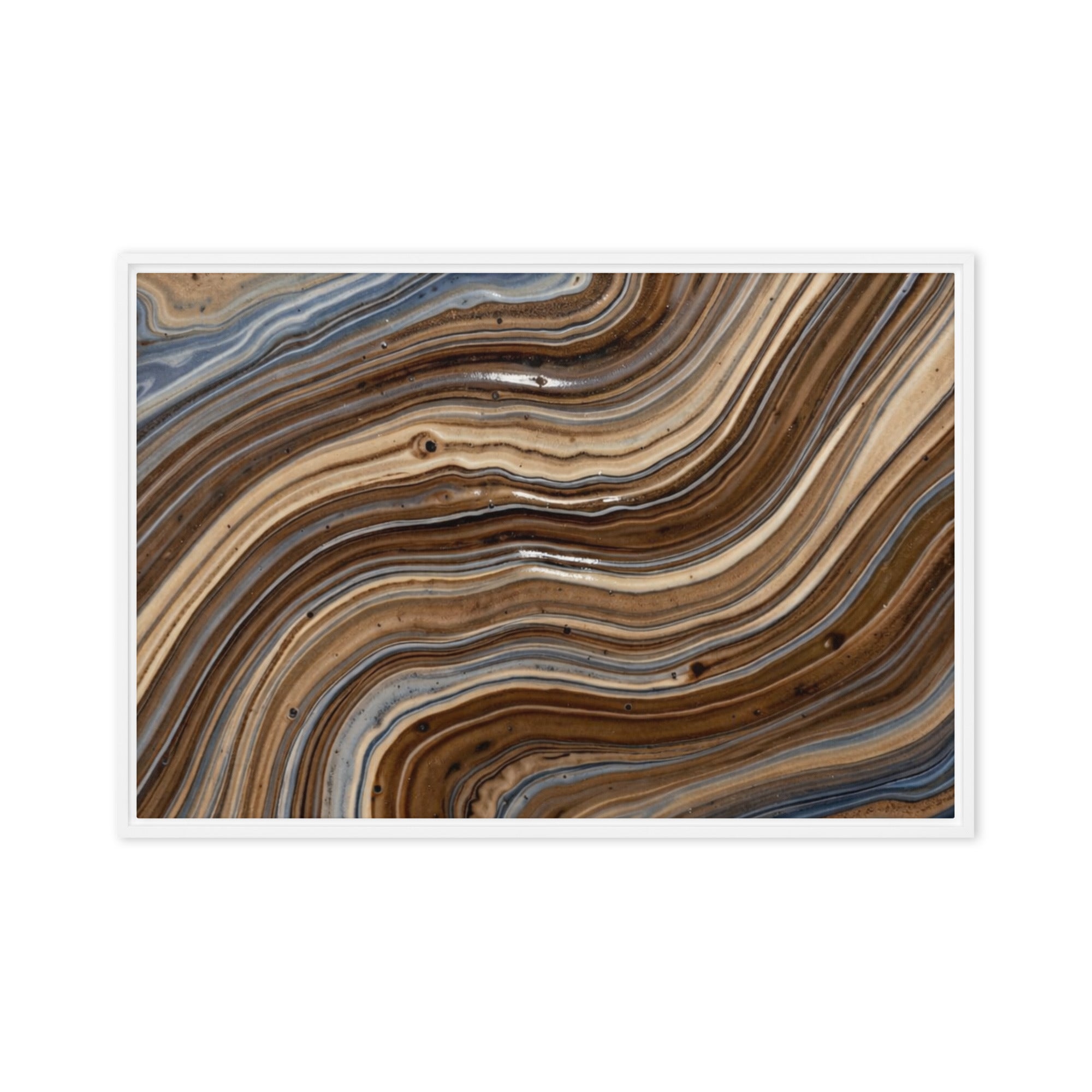 Dunes framed canvas print wall display image in white frame, 16 x 20 inch universal size