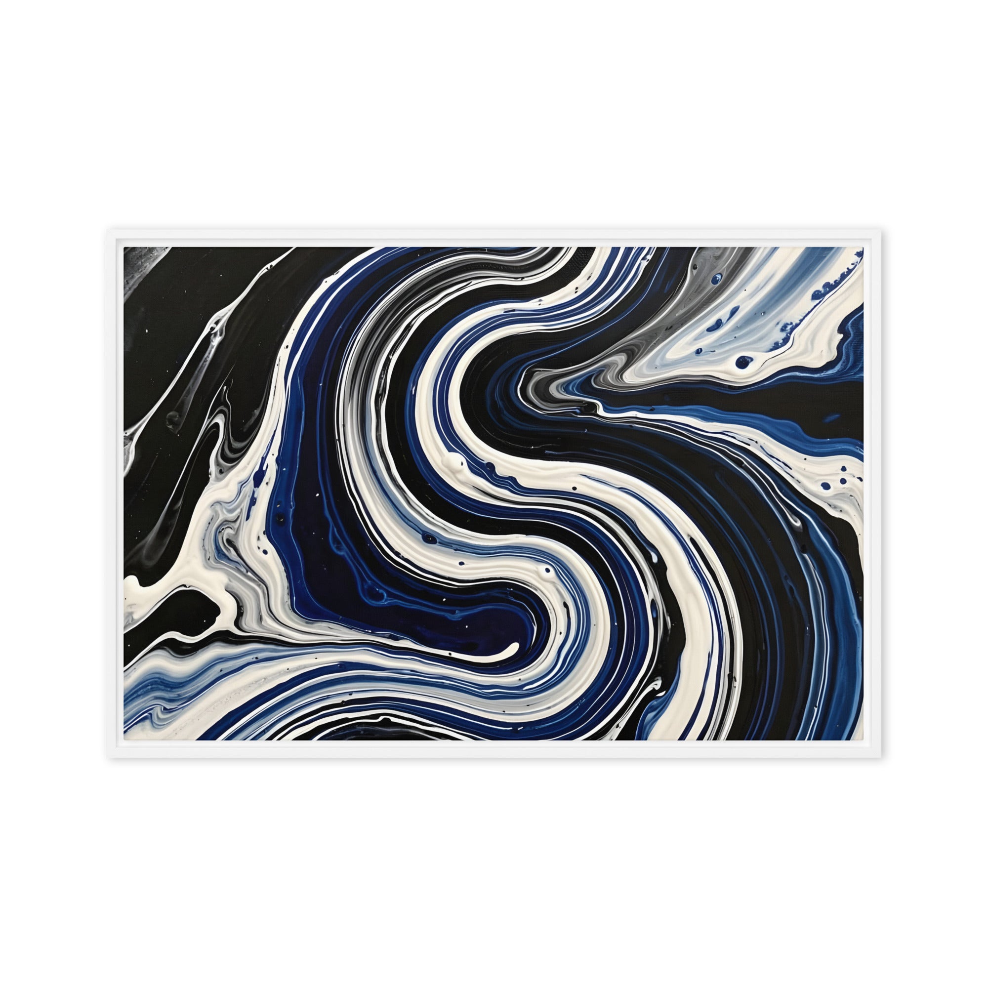 Midnight Surge framed canvas print wall display image in white frame, 16 x 20 inch universal size