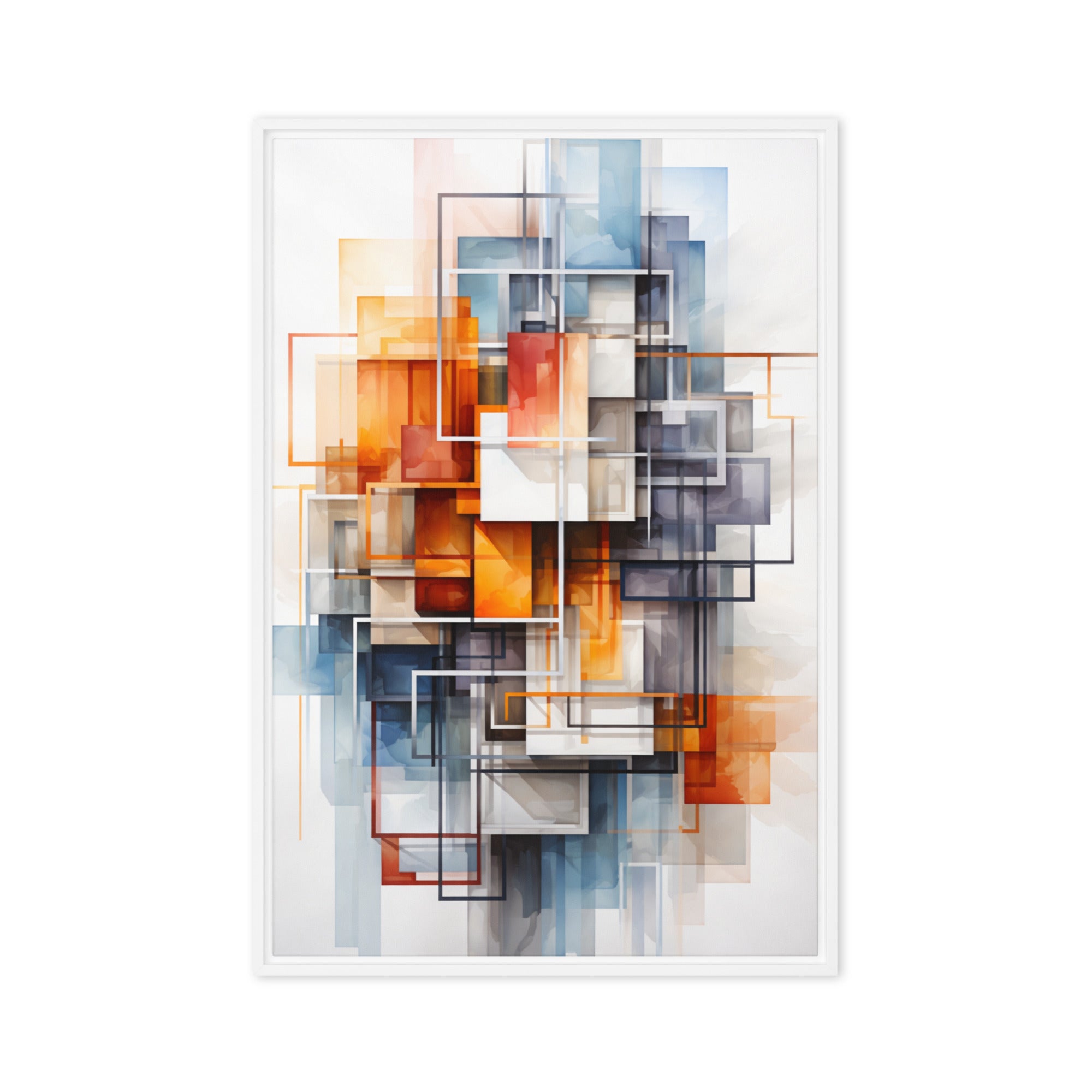 Facet framed canvas print product image in brown frame, 24 x 36 inch statement piece