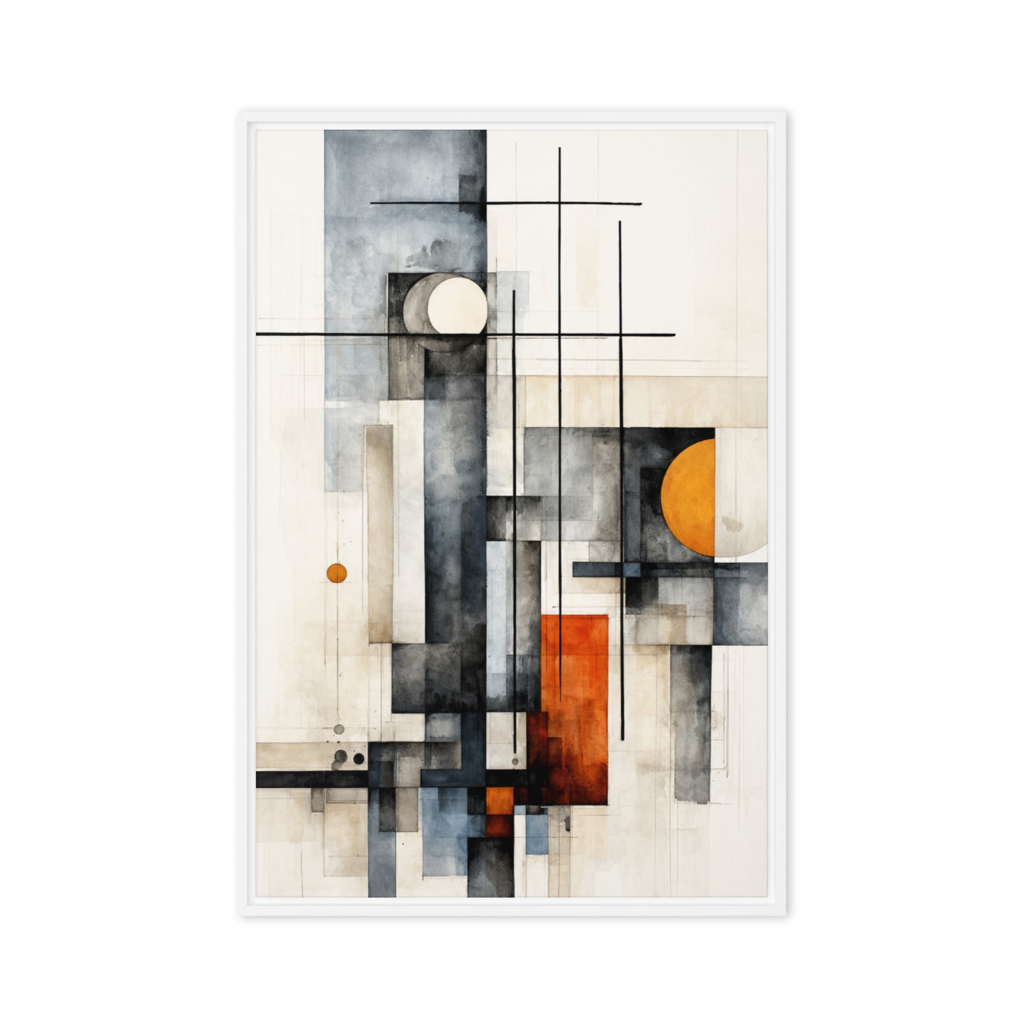 Girder framed canvas print product image in brown frame, 24 x 36 inch statement piece