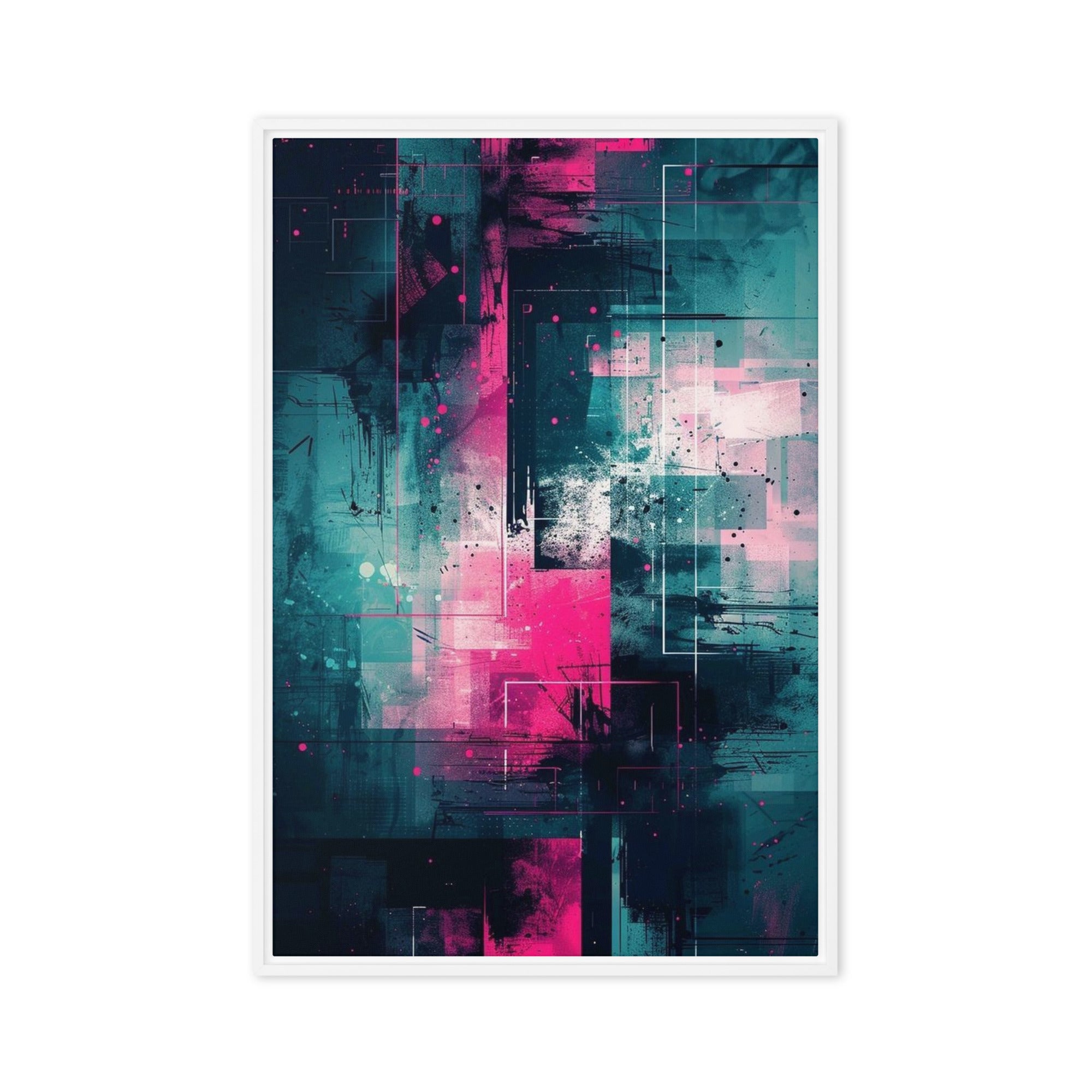 Neona framed canvas print image for product listing in white frame, 12 x 18 inch universal size
