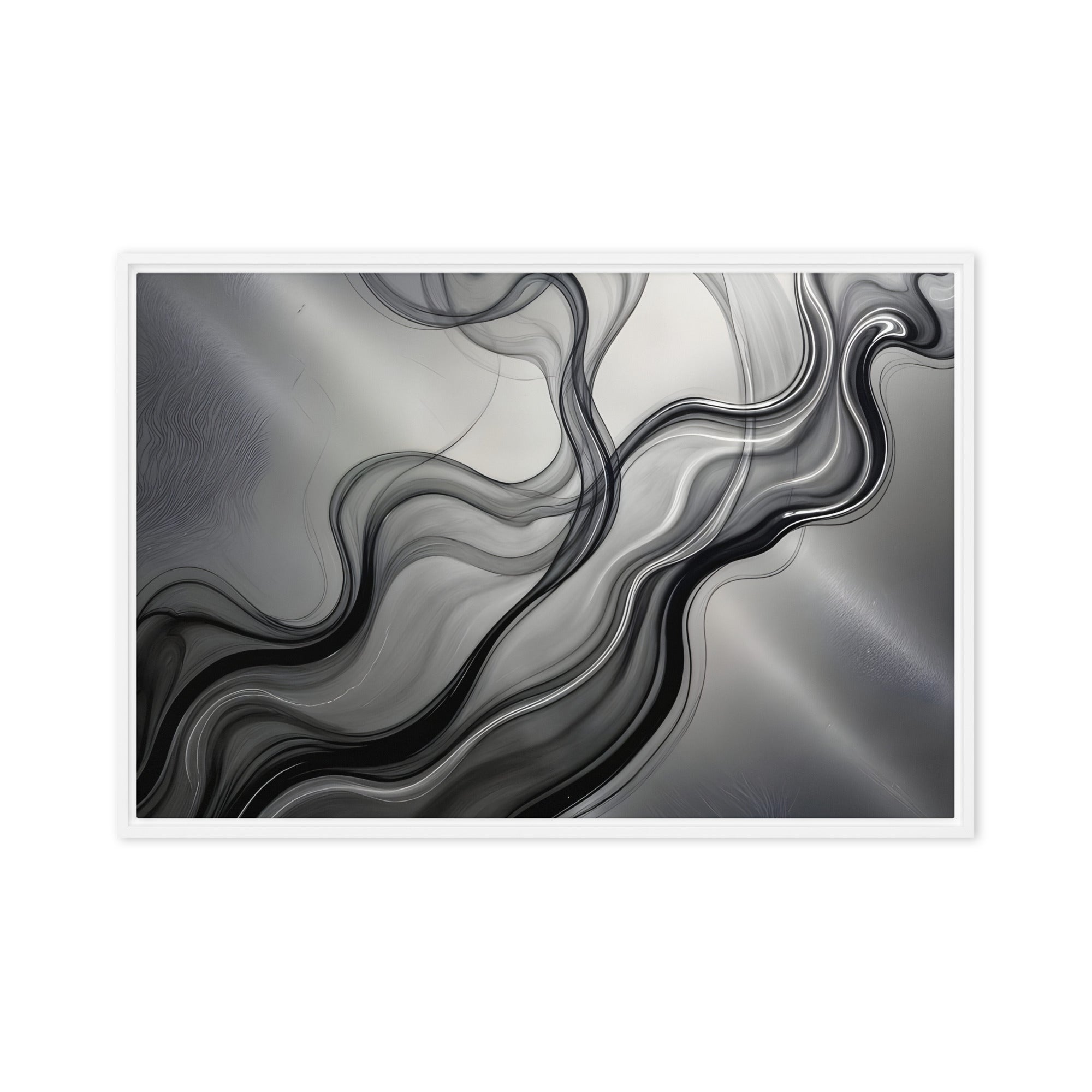 Smoke framed canvas print wall display image in white frame, 16 x 20 inch universal size