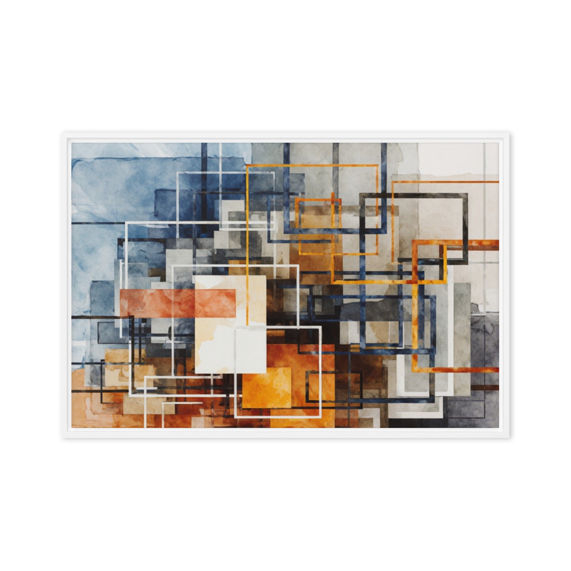 Stratum framed canvas print wall display image in white frame, 16 x 20 inch universal size