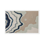 Karst framed canvas artwork with limestone-like textures and deep charcoal shadows, shown on white.