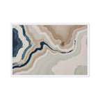 Terrace framed canvas artwork with stepped stone-like shelves and warm mineral gradients, shown on white.