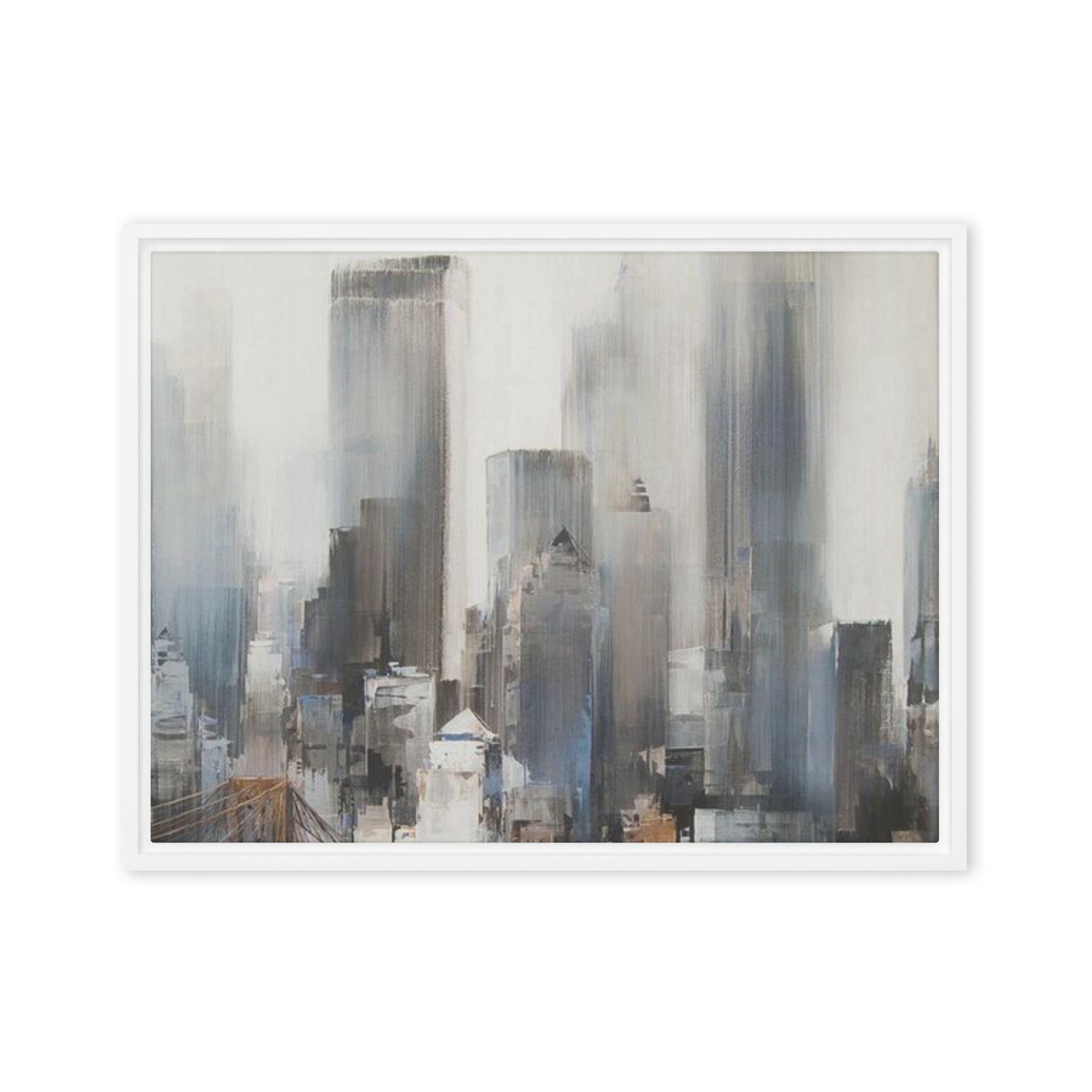 Vanguard framed canvas skyline wall display image in black frame, 16 x 20 inch universal size