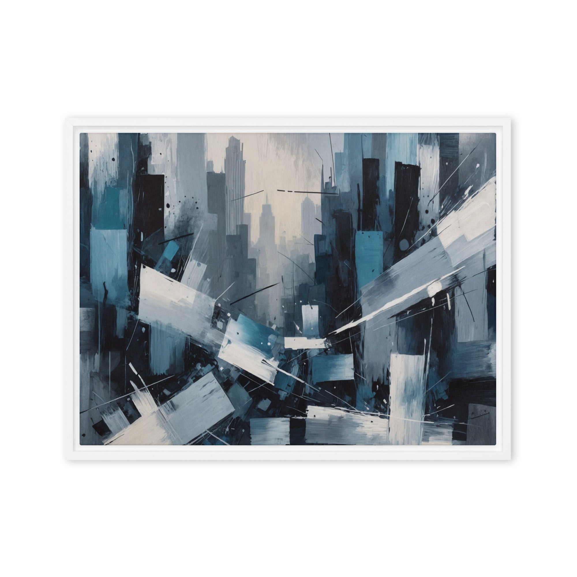 Zephyr framed canvas skyline with product details shown