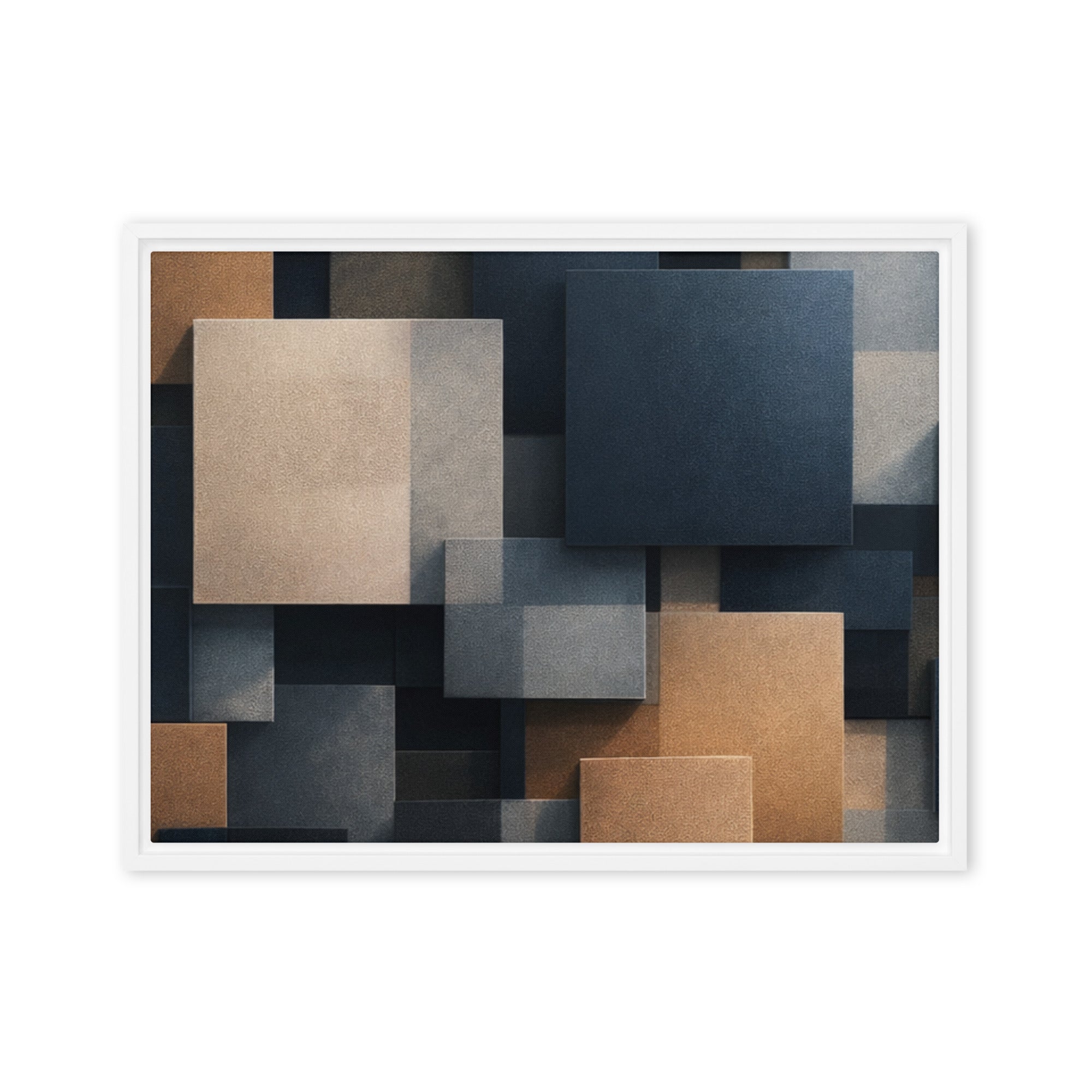 Monolith framed canvas print product view in white frame, 20 x 28 inch large size