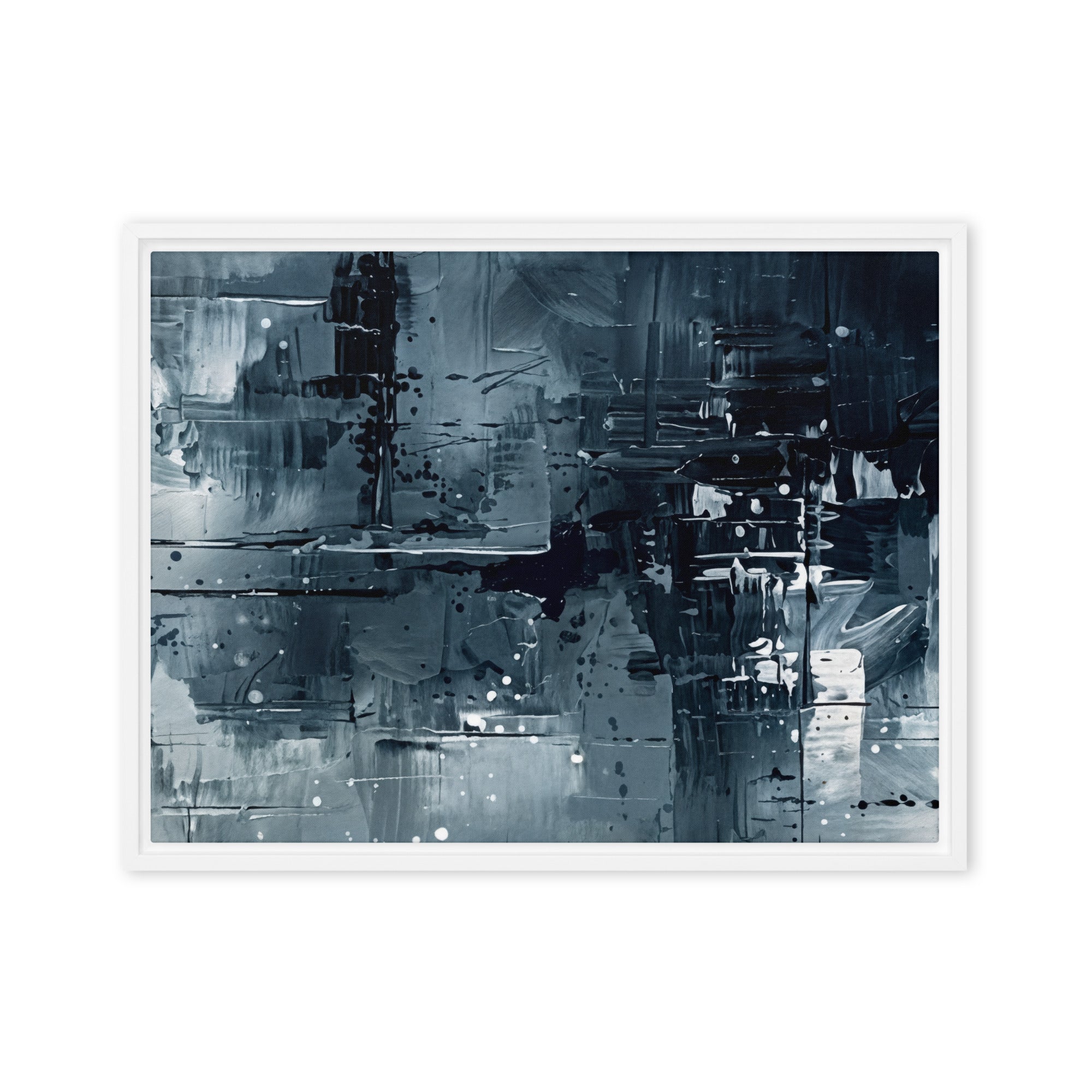 Amidst framed canvas print product view in white frame, 20 x 28 inch large size
