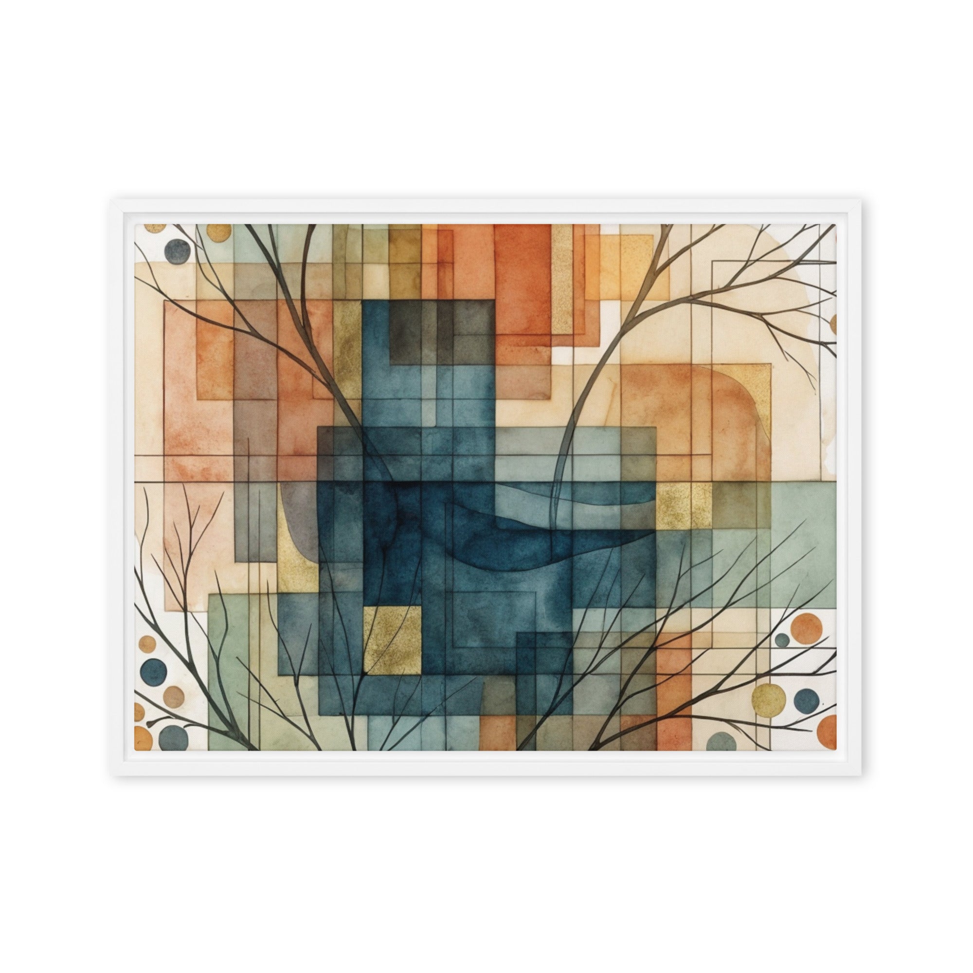 Always framed canvas urban image for product listing in white frame, 20 x 28 inch large size