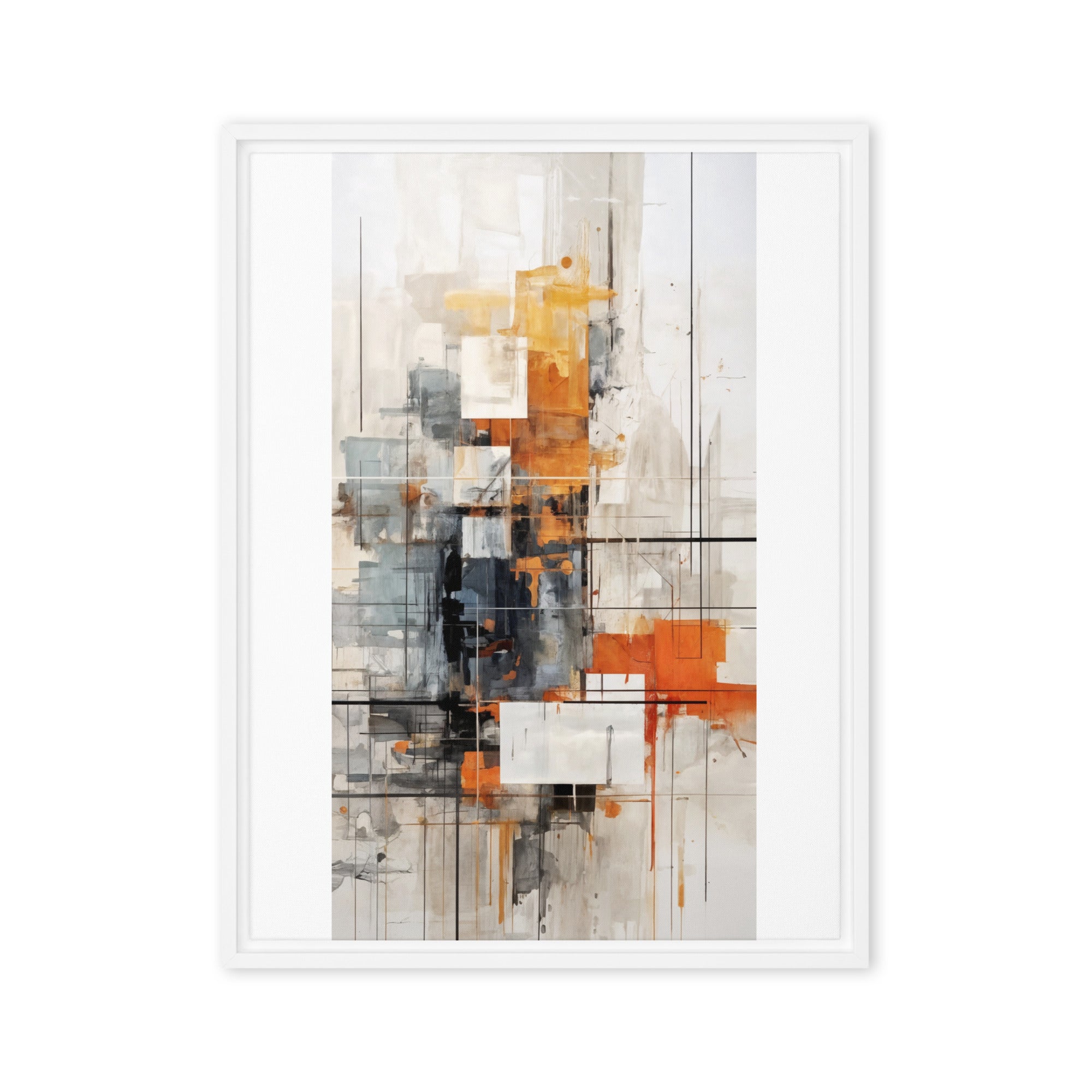 Corrupt framed canvas print product view in white frame, 20 x 28 inch large size
