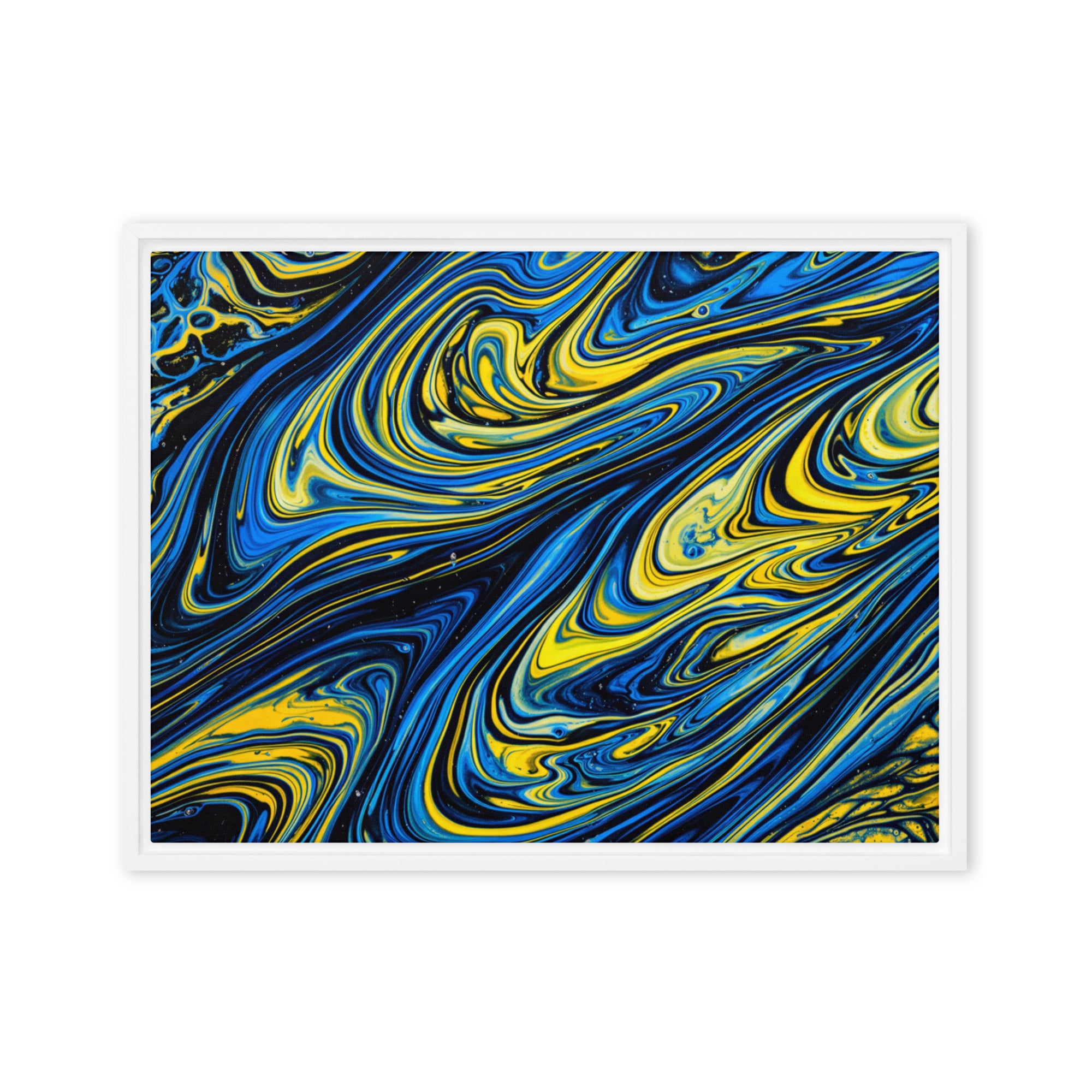 Coral framed canvas print product view in white frame, 20 x 28 inch large size