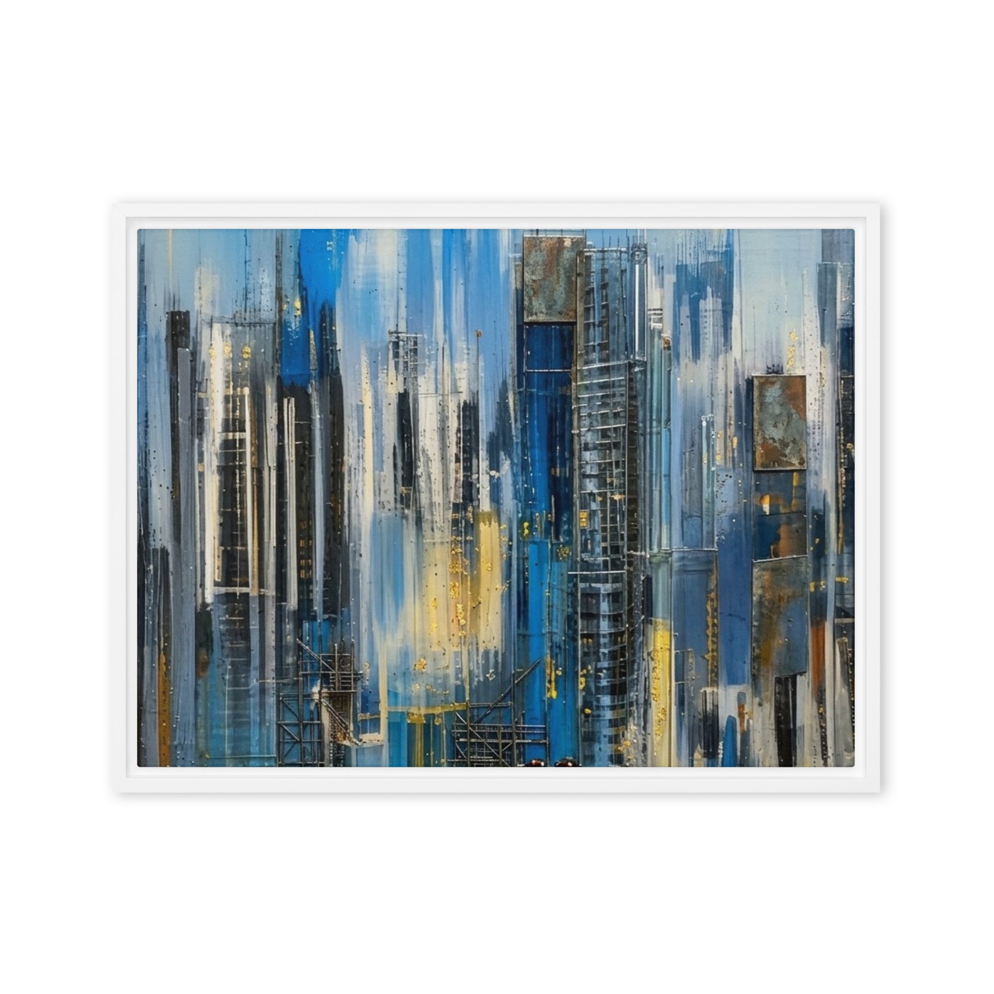 Facade framed canvas print product image in white frame, 24 x 36 inch statement piece