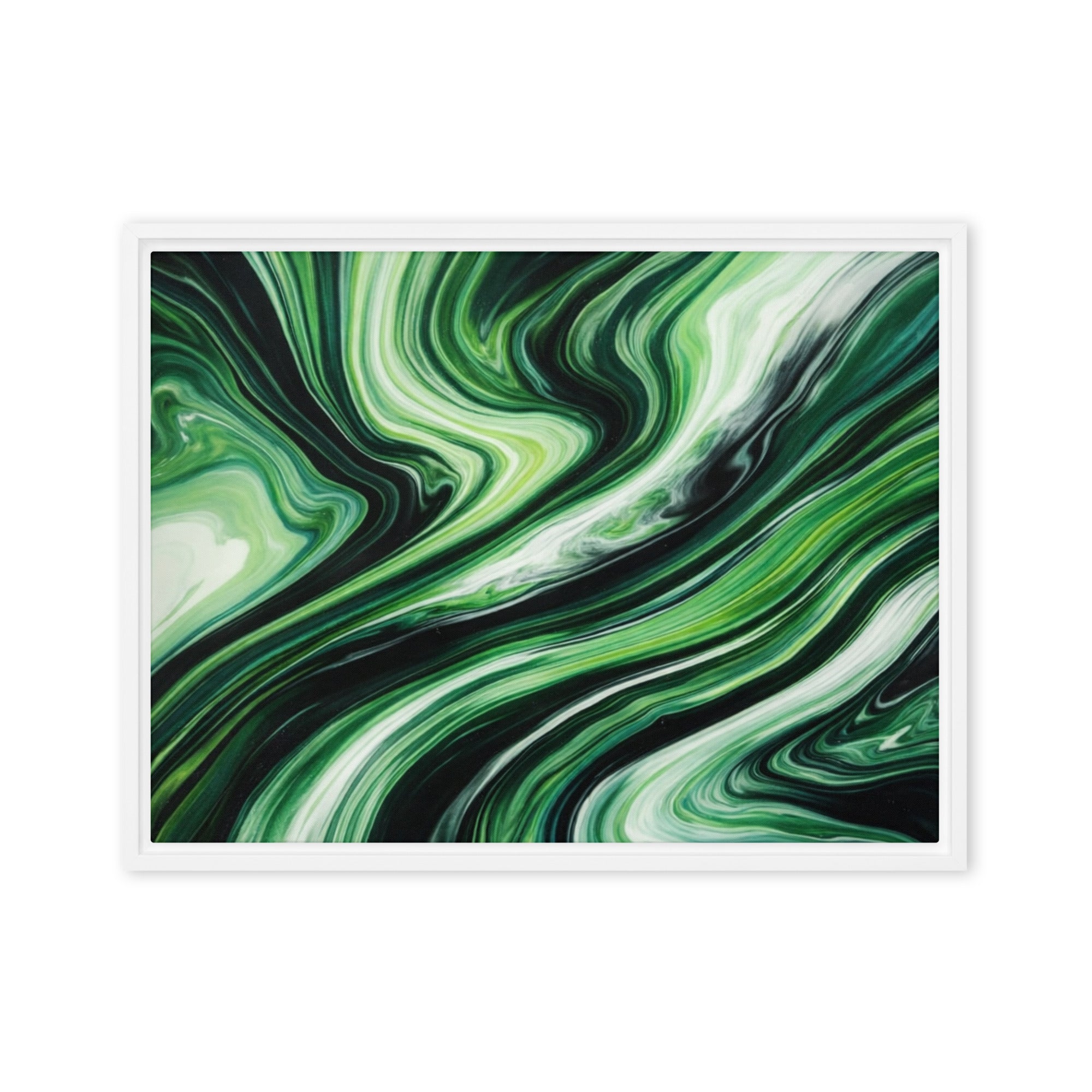 Verdant framed canvas print wall display image in white frame, 20 x 28 inch large size