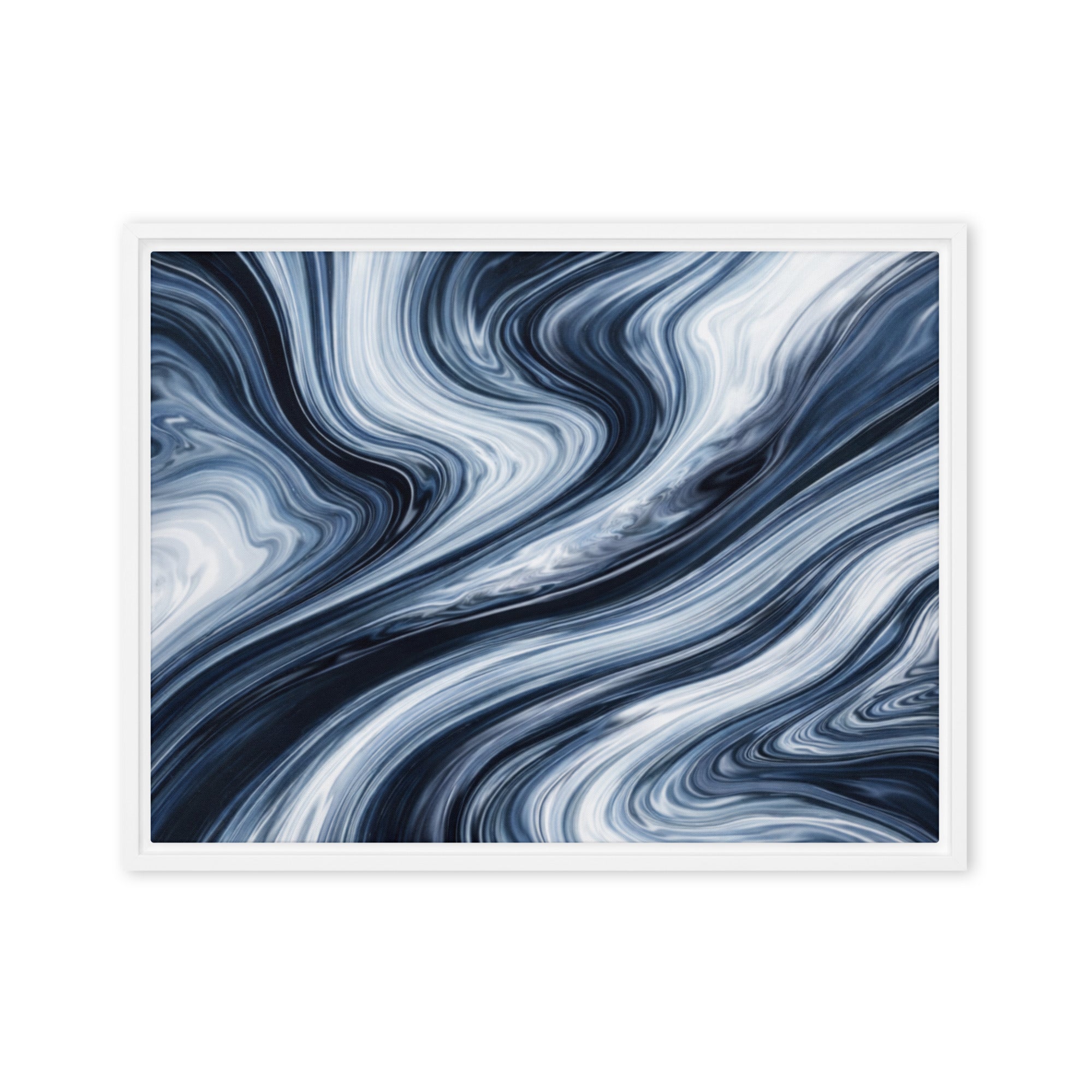 Vision framed canvas print with product details shown in white frame, 20 x 30 inch large size