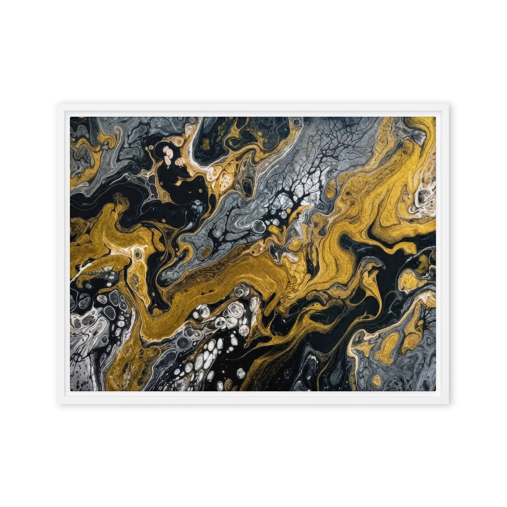 Aurum framed canvas print wall display image in white frame, 16 x 20 inch universal size