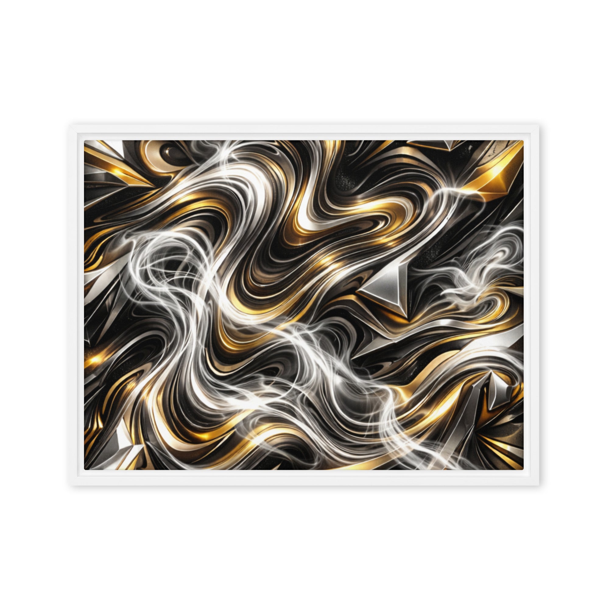 Ouro framed canvas print wall display image in white frame, 20 x 28 inch large size