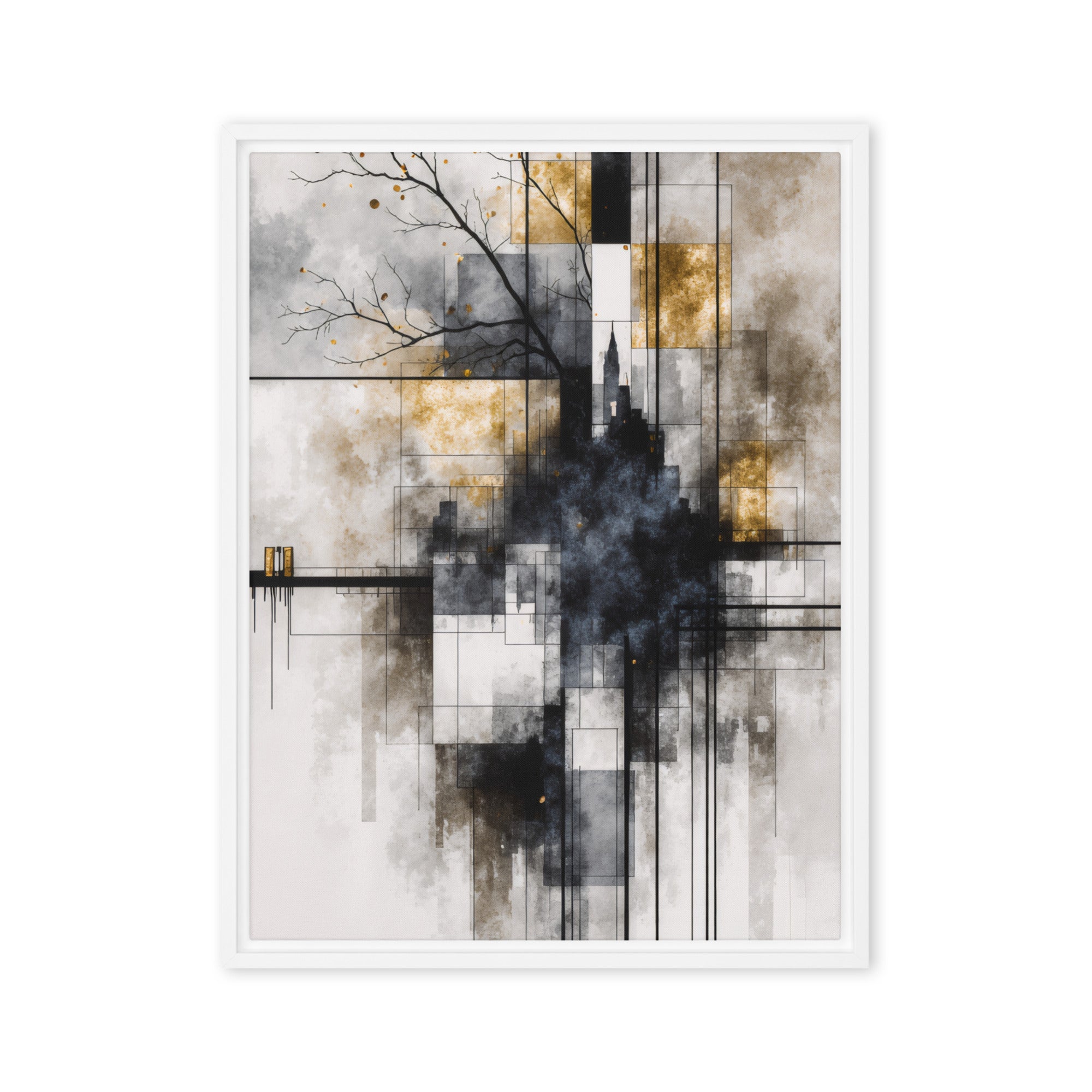 Brasier framed canvas print product view in white frame, 20 x 28 inch large size