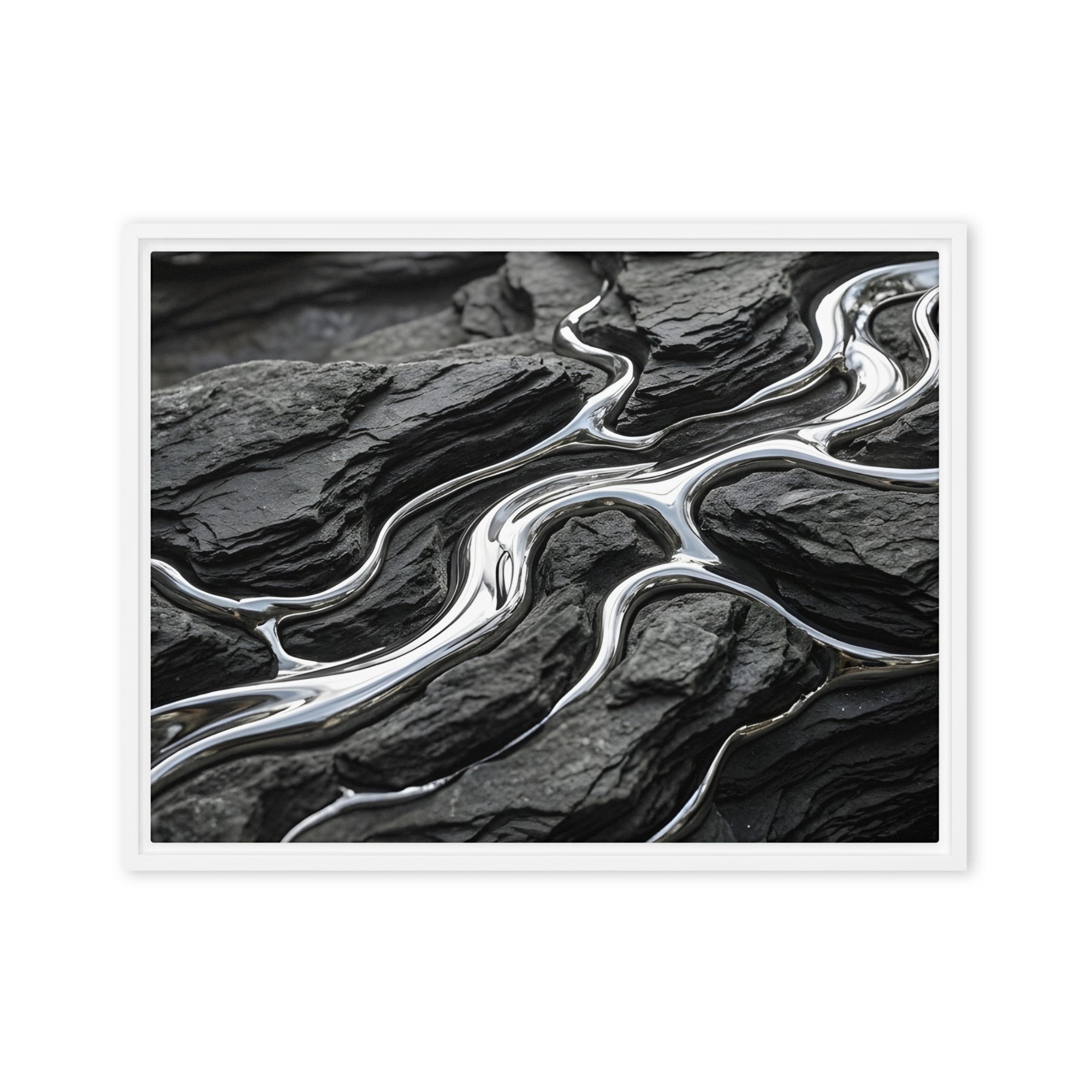 Basalt framed canvas print image for product listing in white frame, 20 x 28 inch large size