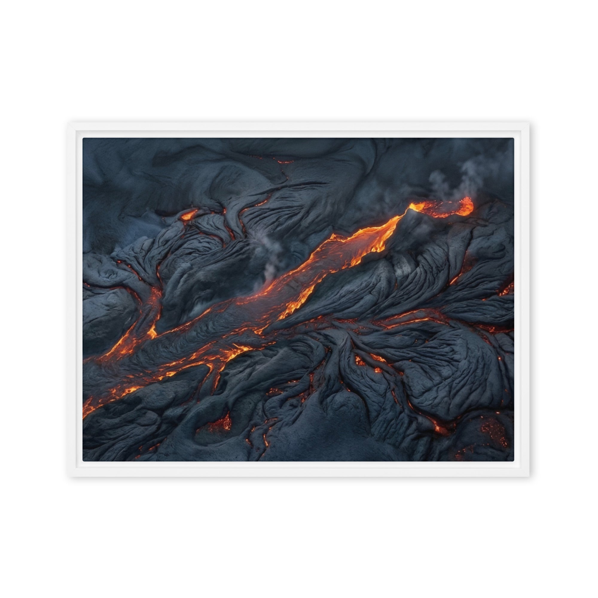 Molten framed canvas print product view in white frame, 20 x 28 inch large size