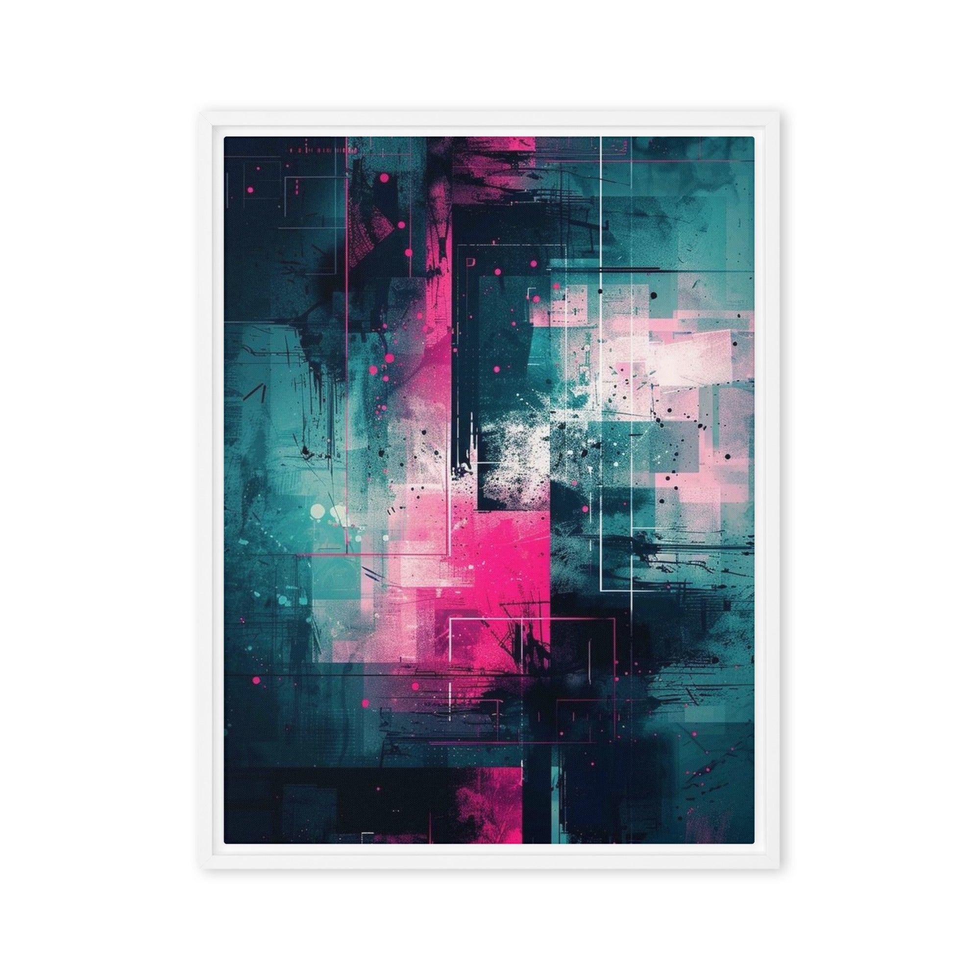 Neona framed canvas print product image in white frame, 20 x 28 inch large size
