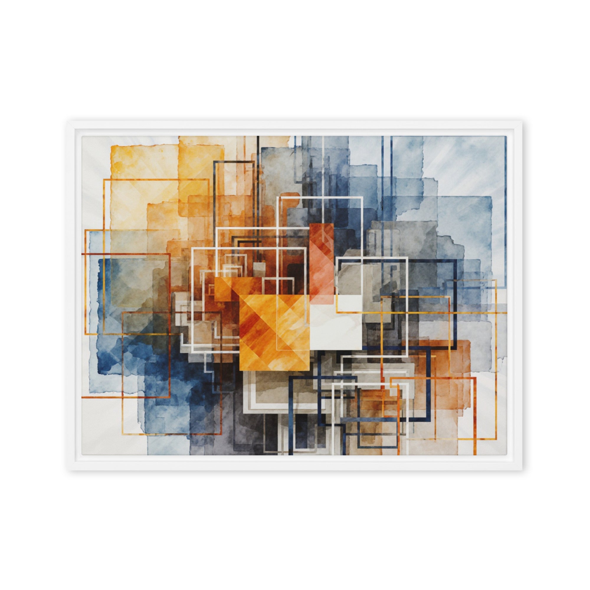 Reticle framed canvas print product view in white frame, 20 x 28 inch large size