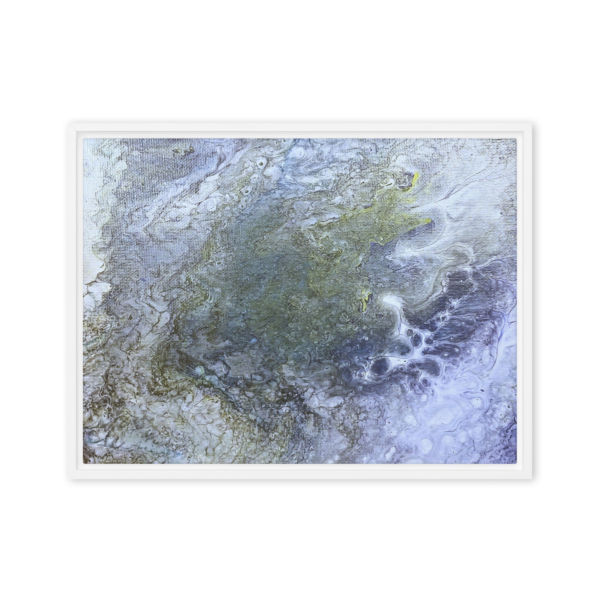 Shallows framed canvas studio series product view in white frame, 20 x 28 inch large size