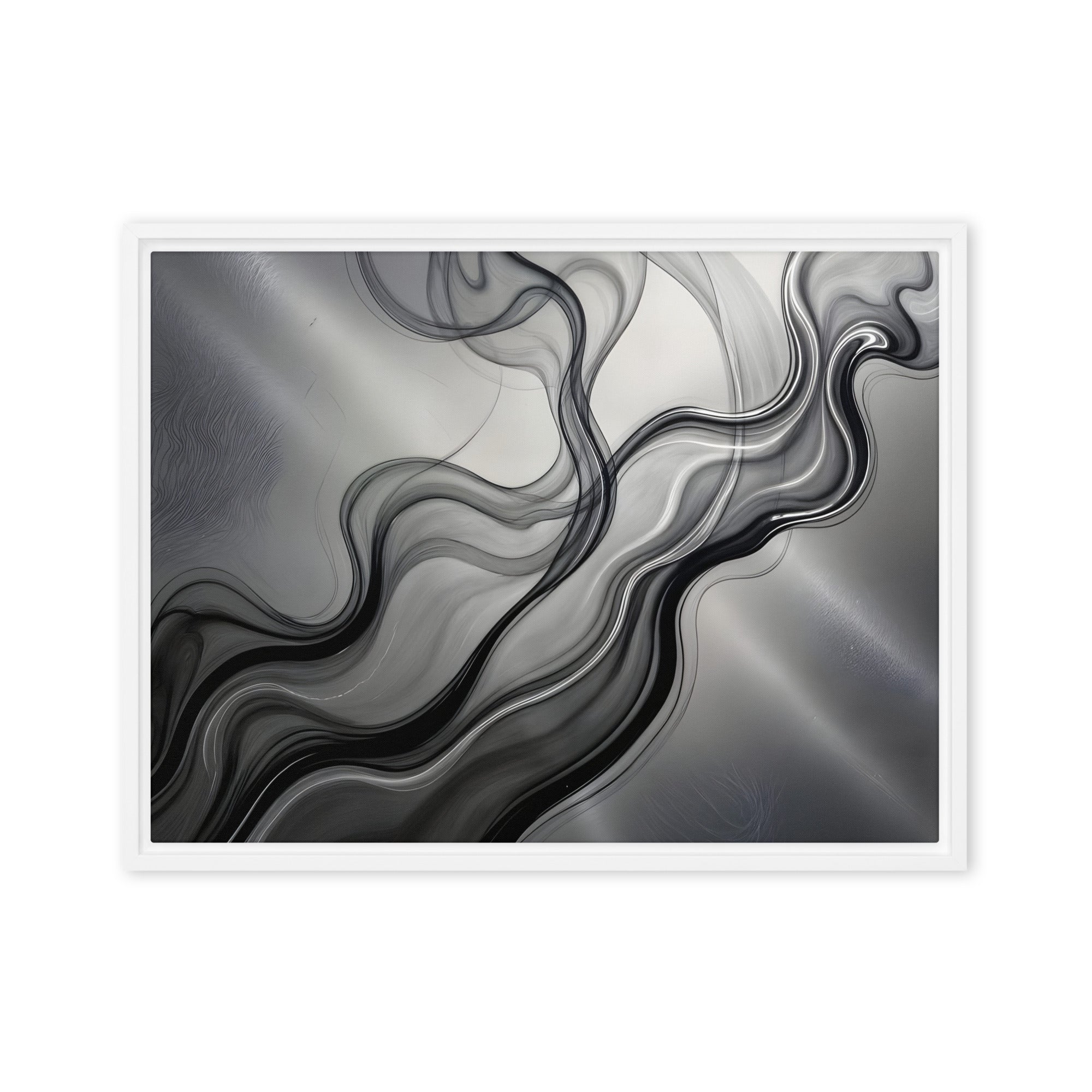 Smoke framed canvas print image for product listing in white frame, 20 x 30 inch large size