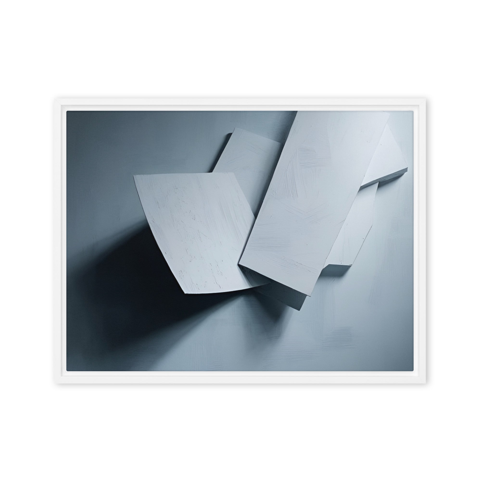 Silhouette framed canvas print image for product listing in white frame, 20 x 30 inch large size