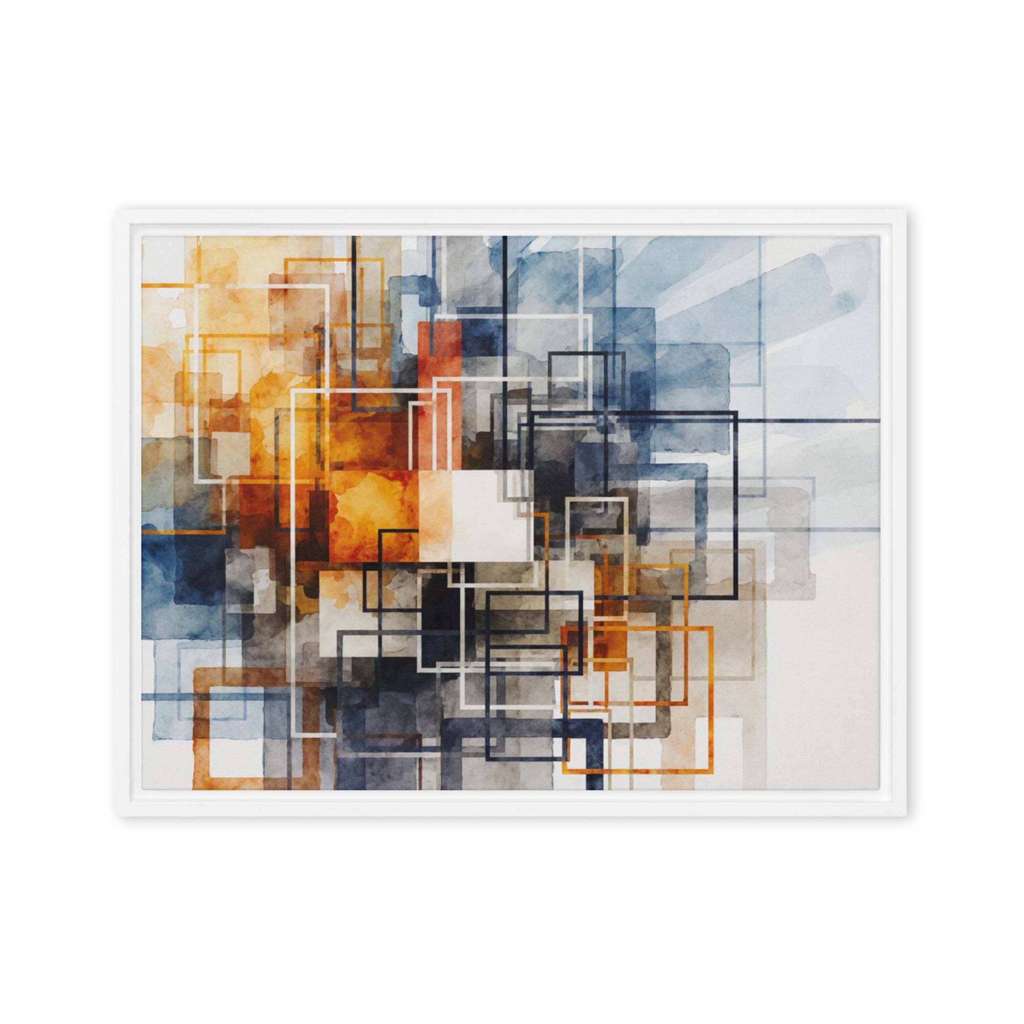 Tessera framed canvas print product view in white frame, 20 x 28 inch large size