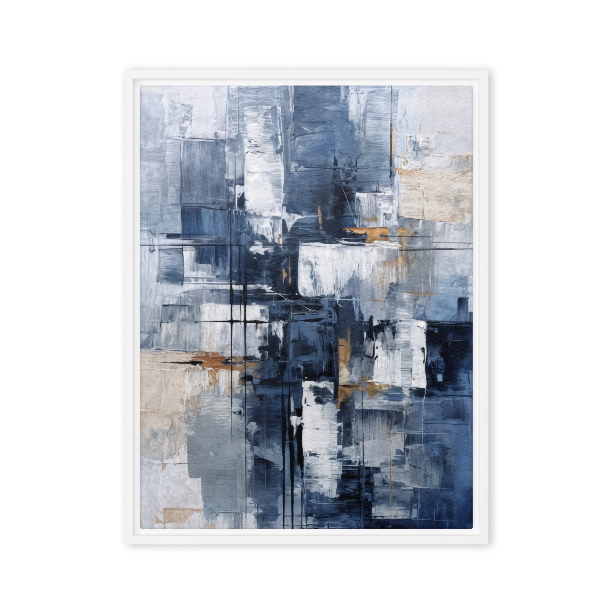 Push framed canvas print image for product listing in white frame, 20 x 30 inch large size