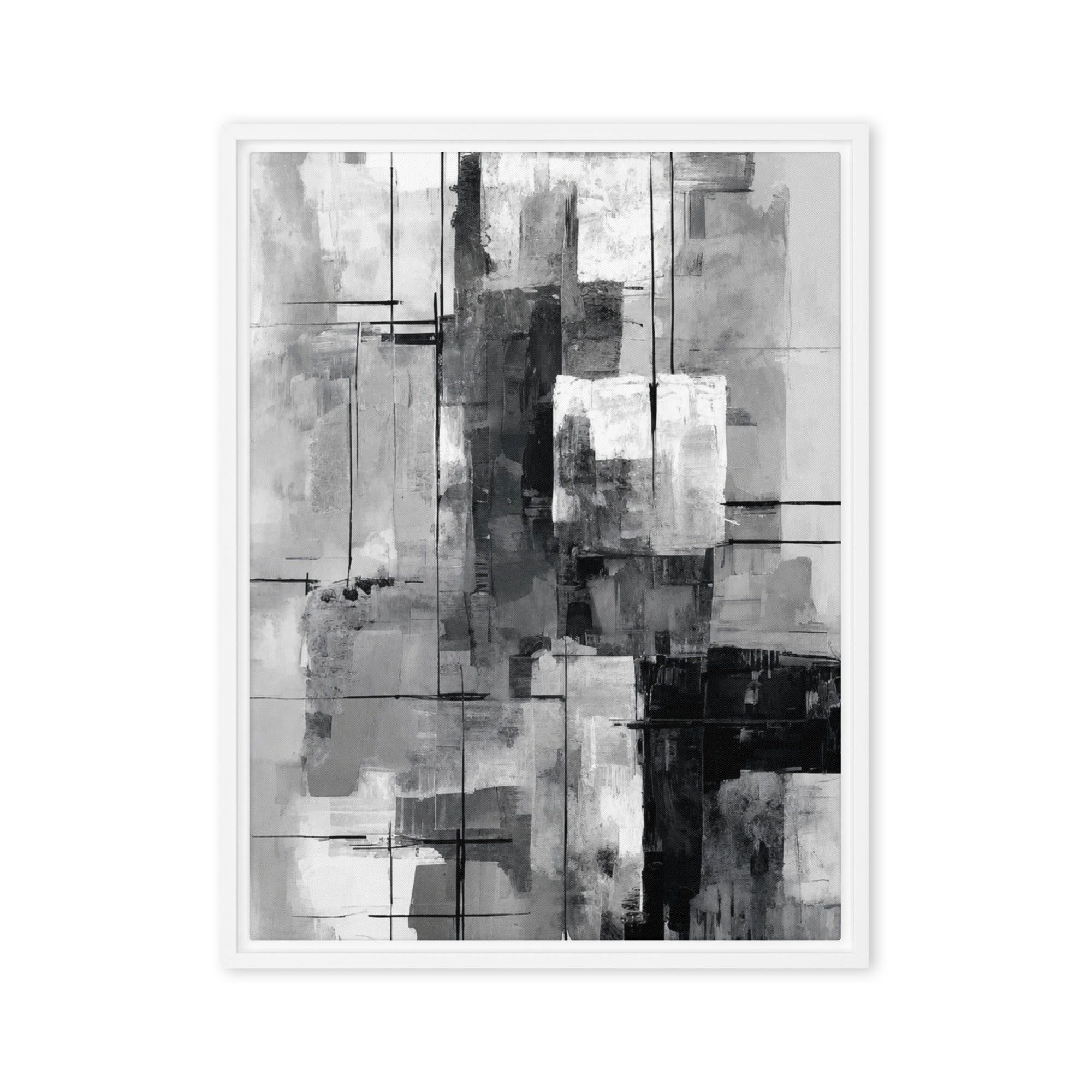 Align framed canvas print product view in white frame, 20 x 28 inch large size