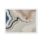 Terrace framed canvas artwork with stepped stone-like shelves and warm mineral gradients, shown on white.