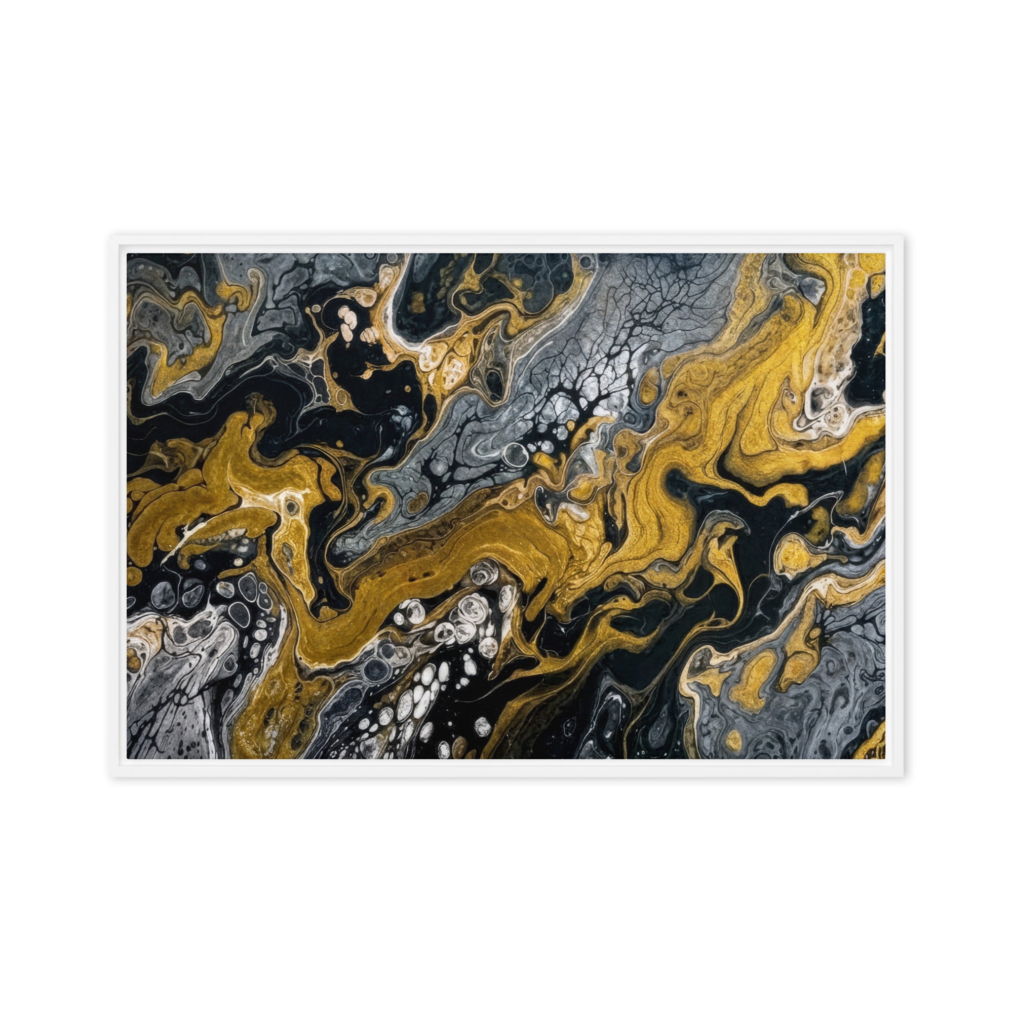 Aurum framed canvas print image for product listing in white frame, 20 x 30 inch large size