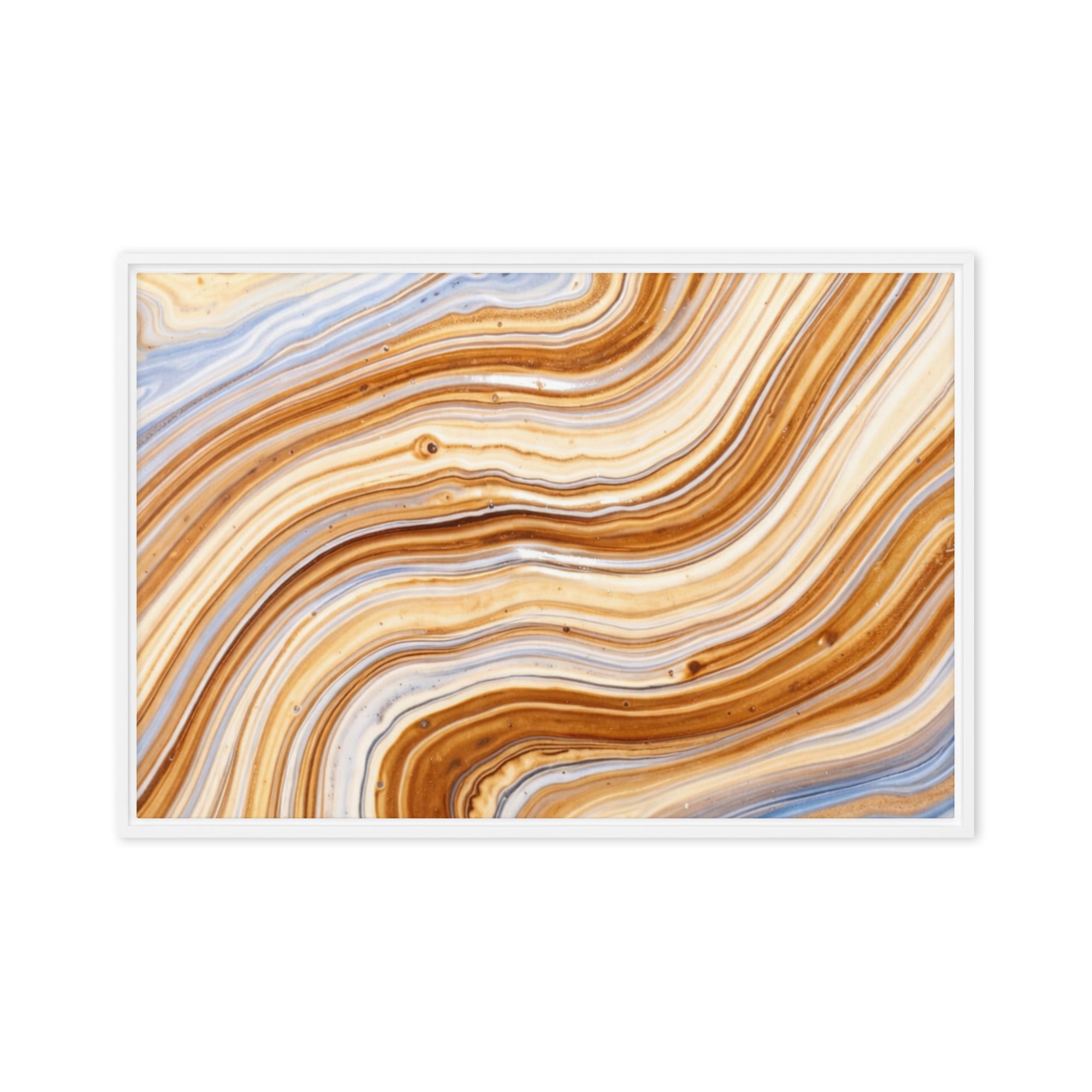 Dune framed canvas print, front view in white frame, 24 x 36 inch statement piece