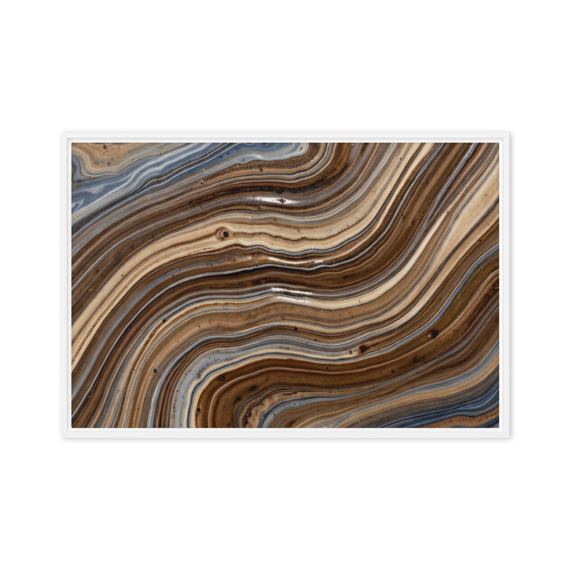 Dunes framed canvas print, front view in white frame, 24 x 36 inch statement piece