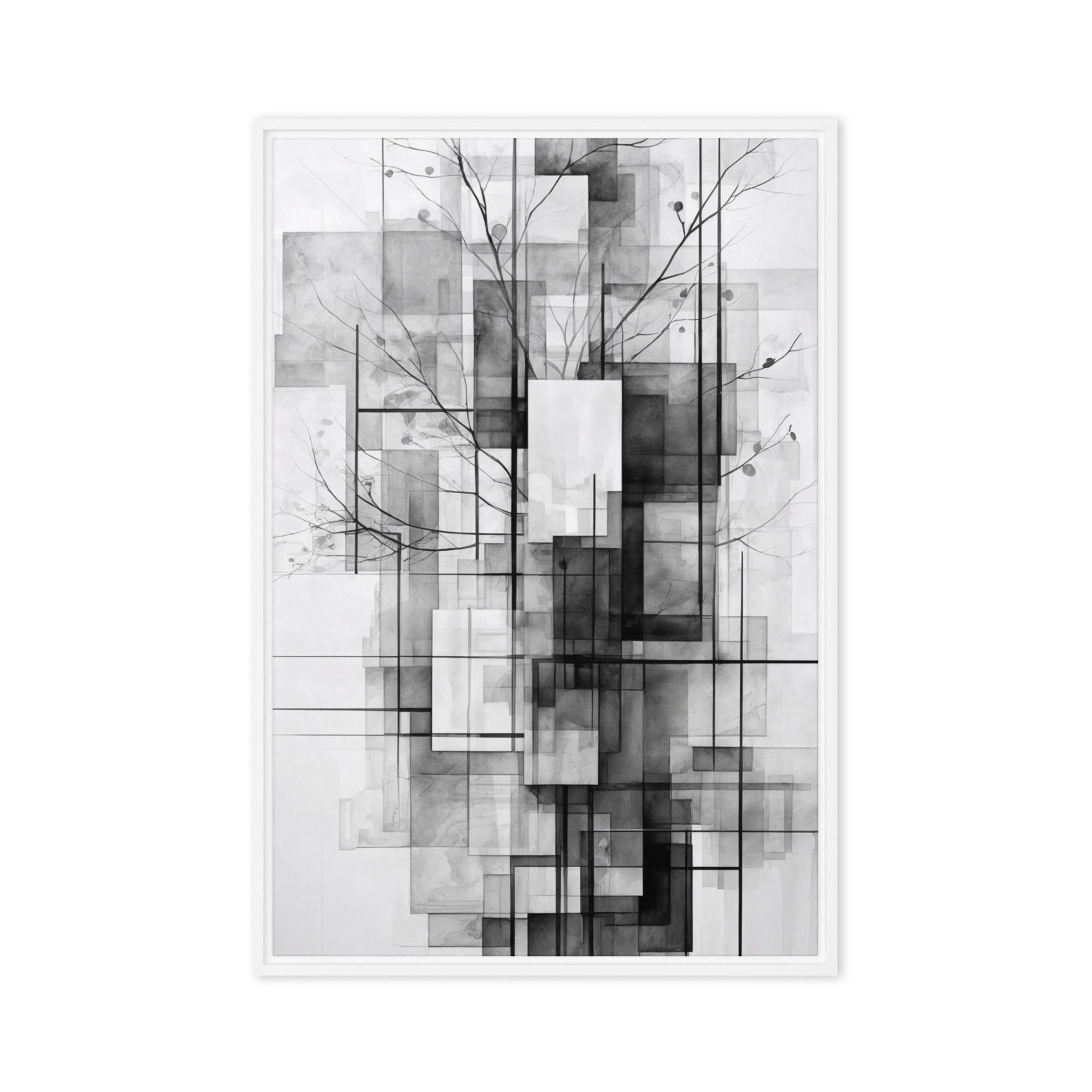 False framed canvas print product image in brown frame, 20 x 28 inch large size