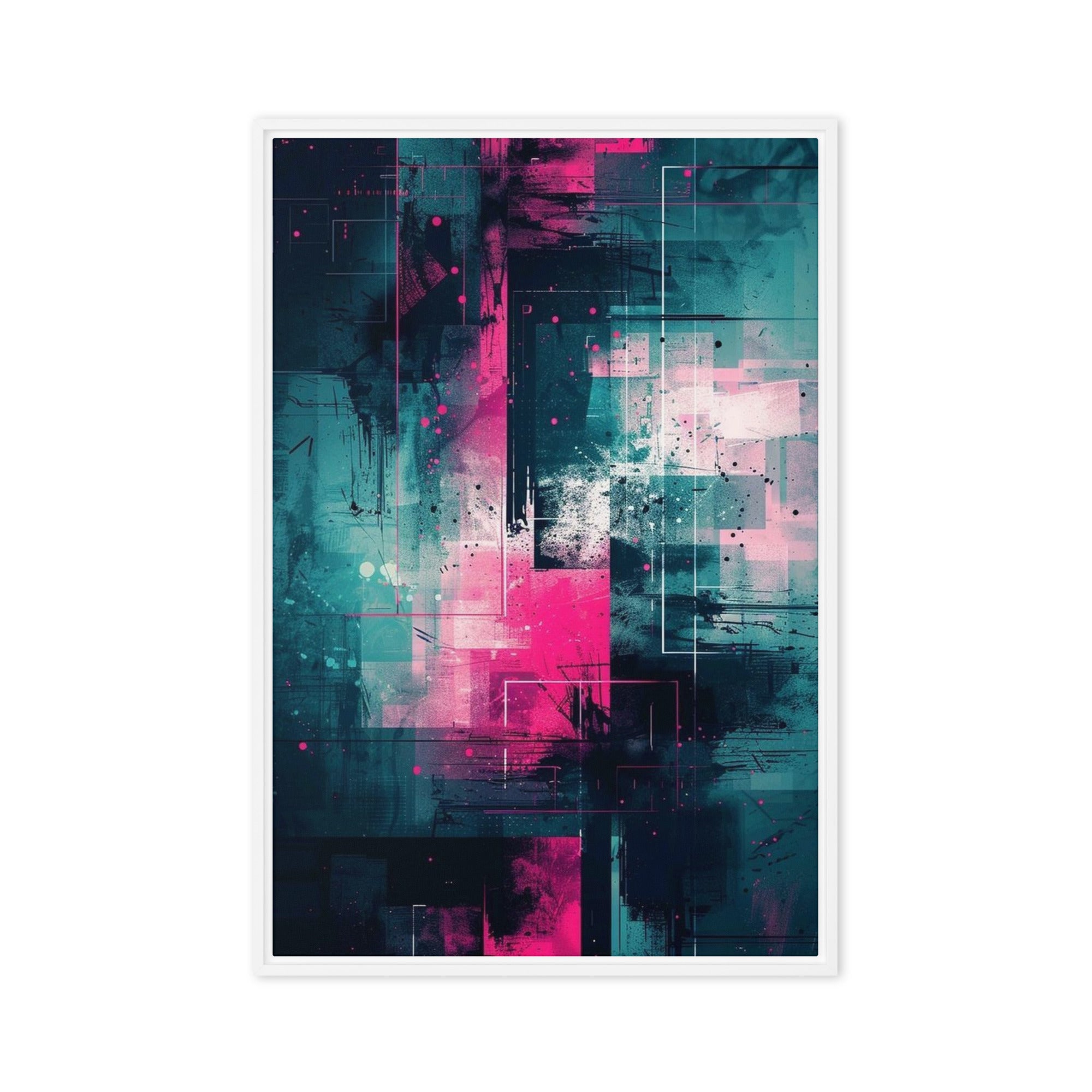 Neona framed canvas print front-facing product image in white frame, 24 x 36 inch statement piece