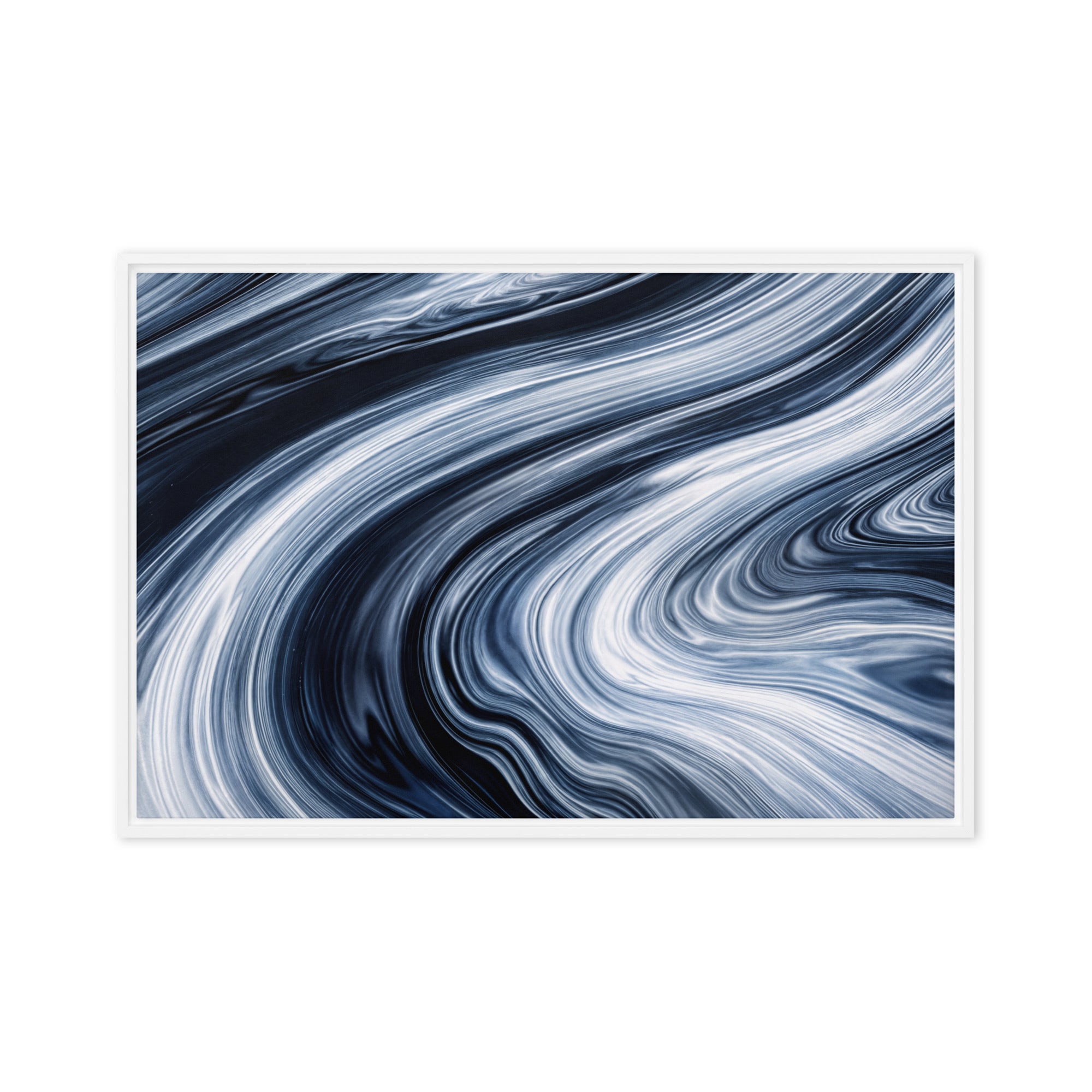 Vortex framed canvas print, front view in white frame, 24 x 36 inch statement piece