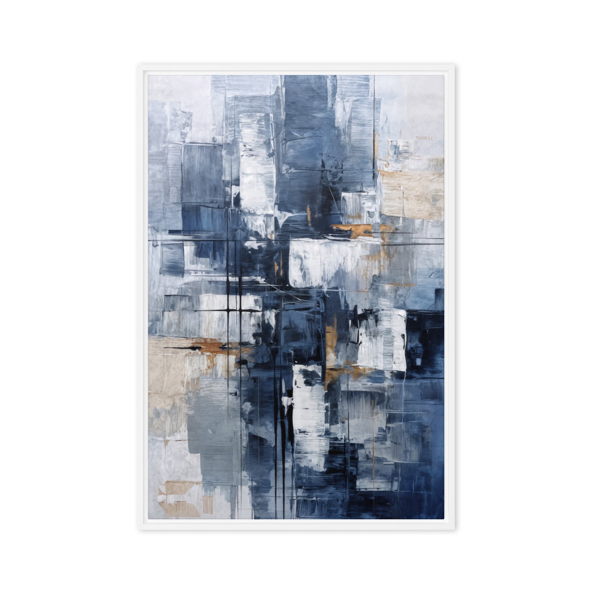 Push framed canvas print, front view in white frame, 24 x 36 inch statement piece