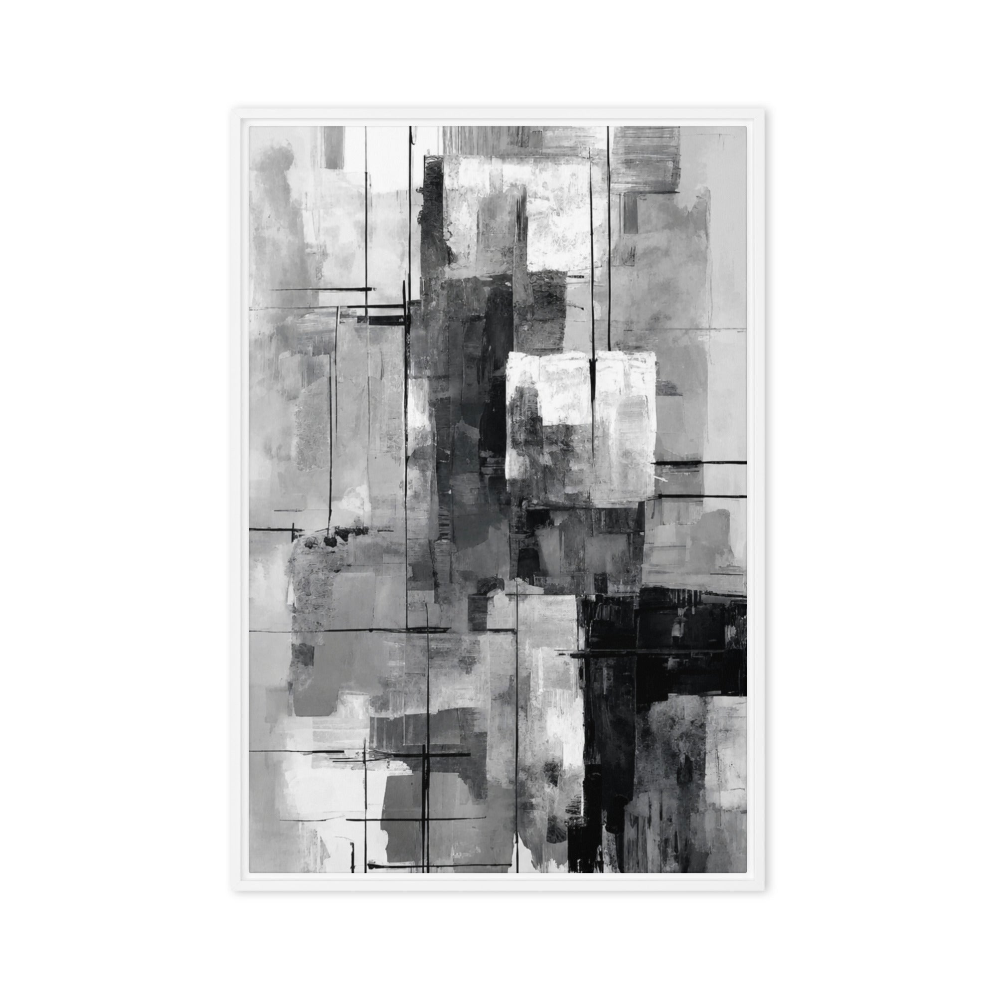 Align framed canvas print, front view in white frame, 24 x 36 inch statement piece