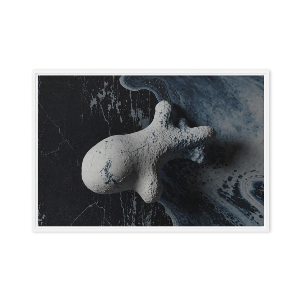 ASTEROID — Framed Canvas, White, 24×36