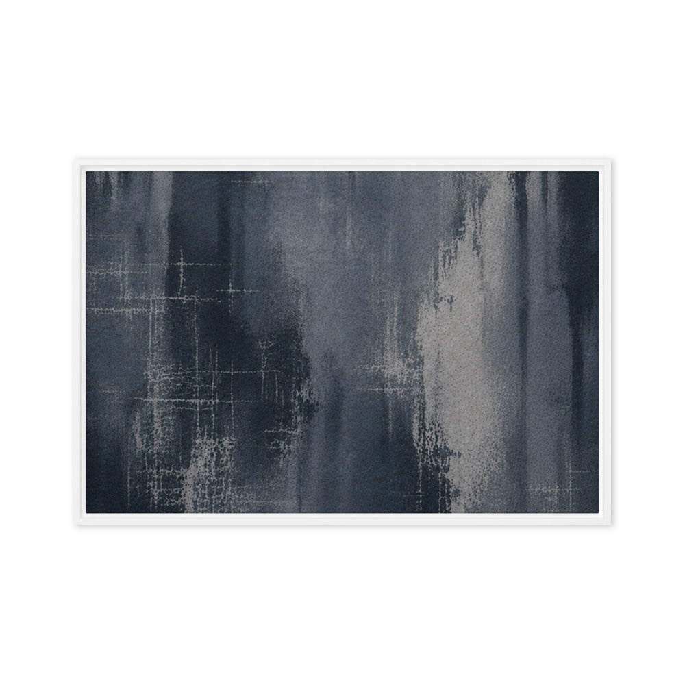 ETCH VI — Framed Canvas, White, 24×36