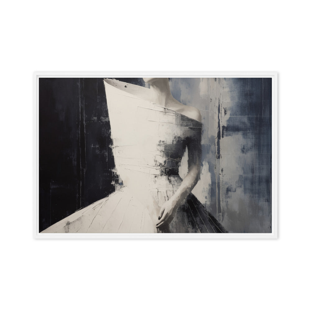 FIGURE — Framed Canvas, White, 24×36