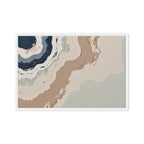 Spall framed canvas artwork with fractured stone-like layers and linear fissures, shown on white.