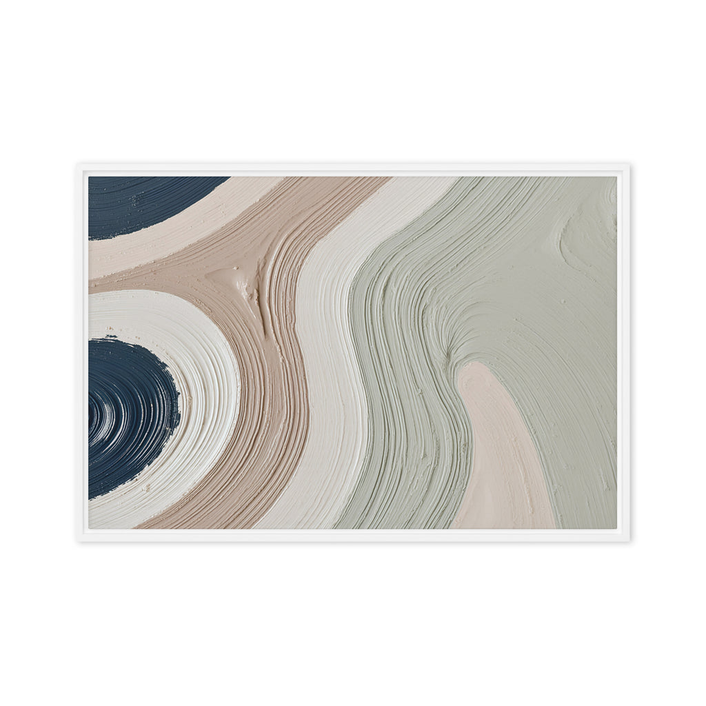 Talus framed canvas artwork with angular rock-like forms and deep charcoal contrasts, shown on white.