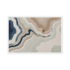 Terrace framed canvas artwork with stepped stone-like shelves and warm mineral gradients, shown on white.