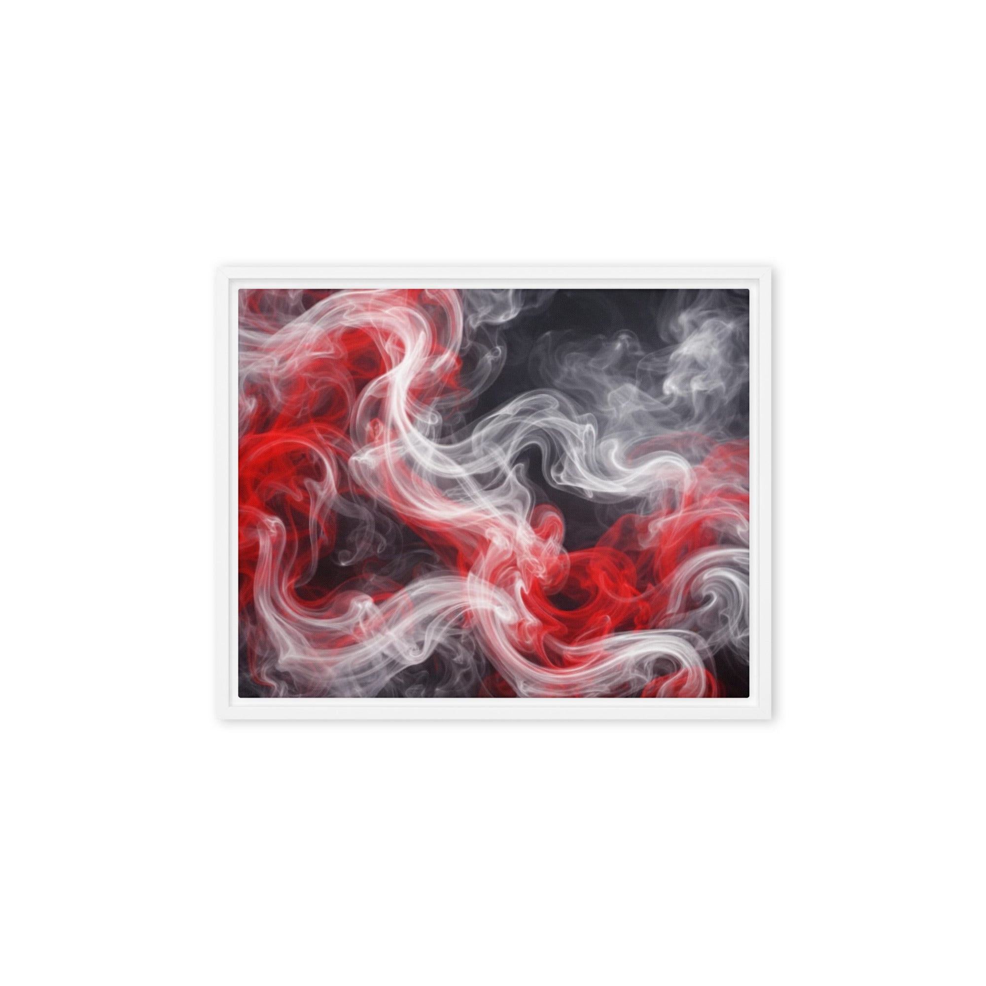 Charged framed canvas print shown in front view in 8 x 10 inch universal size
